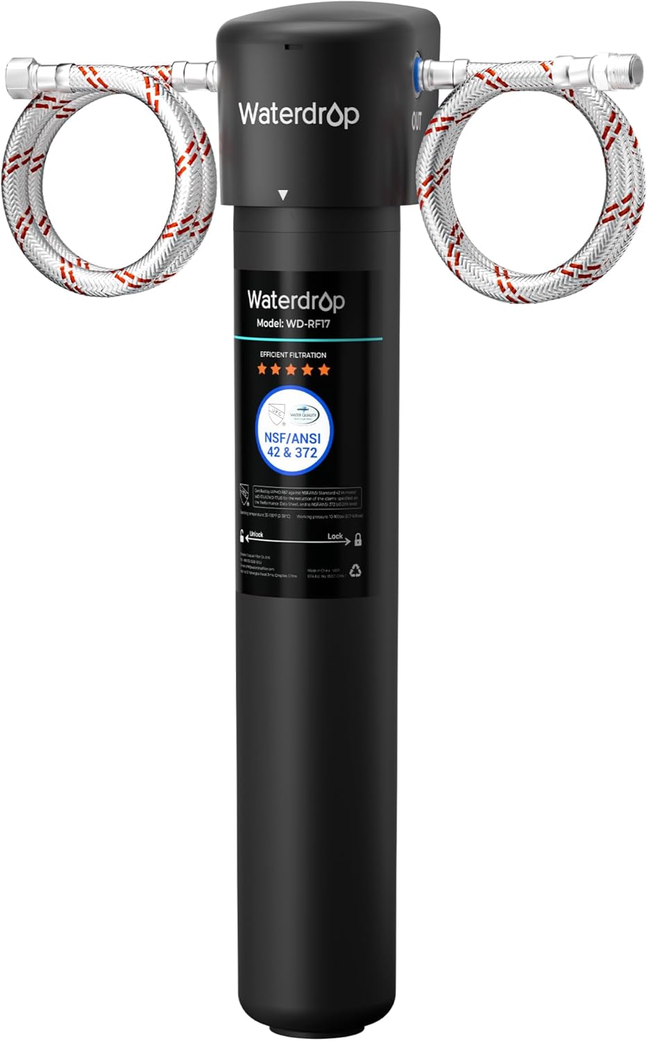 Waterdrop 17UA 3 Years Under Sink Water Filter, Under Sink Water Filtration System, Reduces PFAS, PFOA/PFOS, Lead, Chlorine, Under Sink Water Filter, NSF/ANSI 42 Certified, 24K Gallons