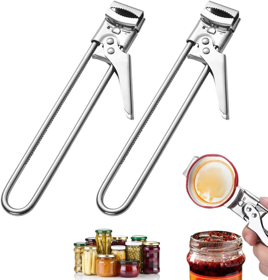 Adjustable Multifunction Bottle Cap Opener Stainless Steel Lids Off Jar Opener, 2025 Upgrade Adjustable Multifunctional Stainless Steel Can Opener Jar Opener for Weak Hands Seniors (2)
