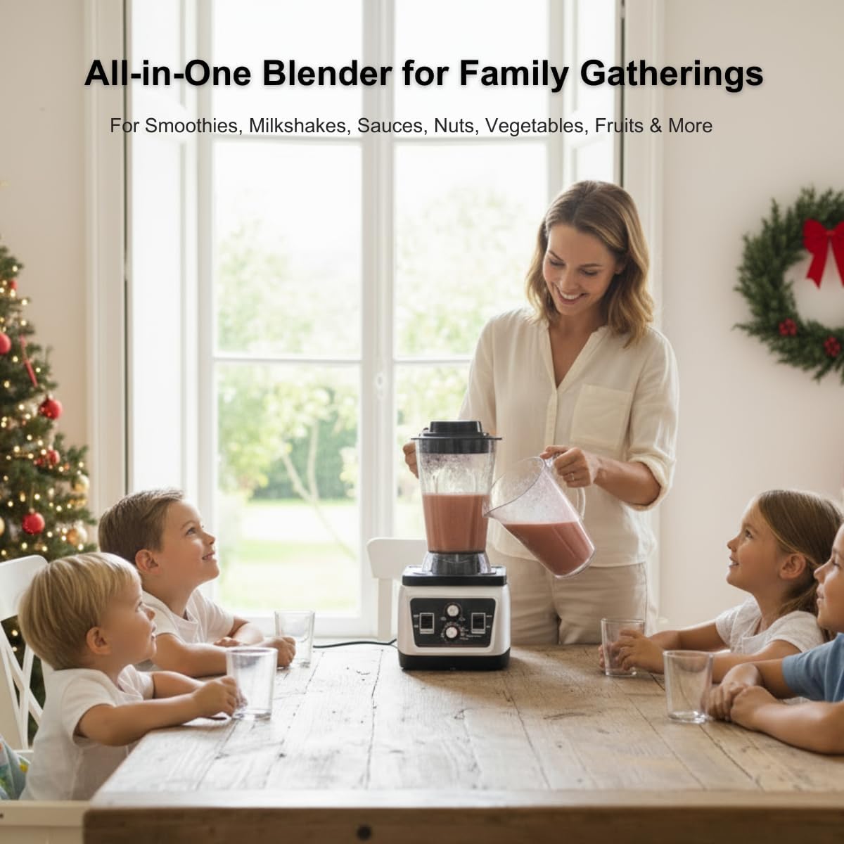 153Oz Professional Commercial Blender with Soundproof Shield, Multi-speed Settings, Quiet Smoothies Blenders Countertop, Powerful Blender for Kitchen, Shakes, Frozen Drinks, Self-Cleaning