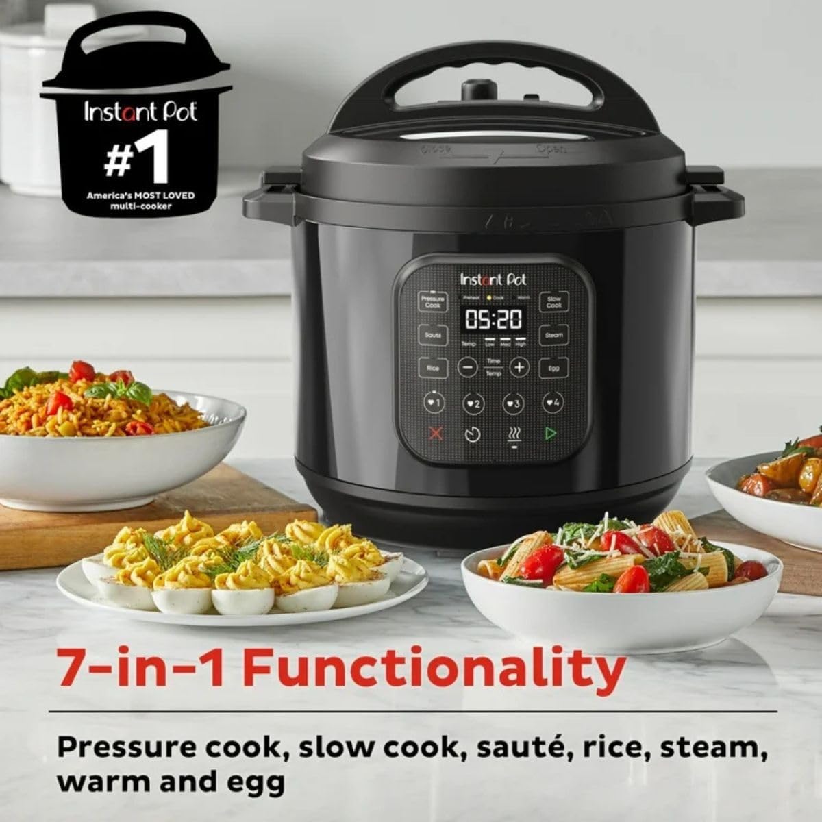 Instant Pot 8Qt Chef Series – 7-in-1 Multi-Cooker: Pressure, Slow, Rice & More – Easy Meals Fast