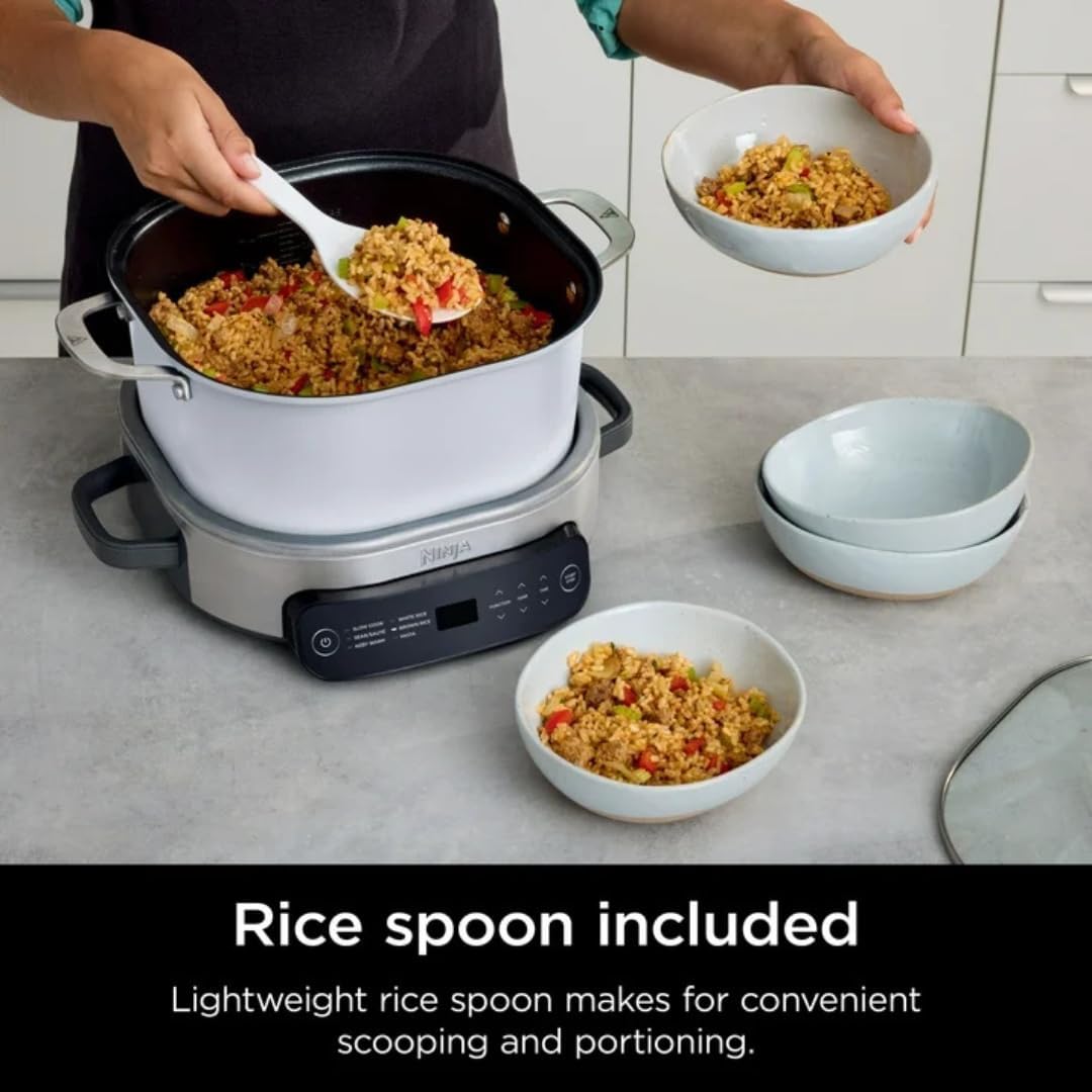 Multi-Cooker Ninja Foodi MC1100, Everyday Possible Cooker 6.5-Qt, 6-in-1 with Slow Cook, Slow Cooker, Sear/Sauté, Rice & Pasta Functions,Compact Design,Replaces 10 Kitchen Appliances,Easy Cleanup