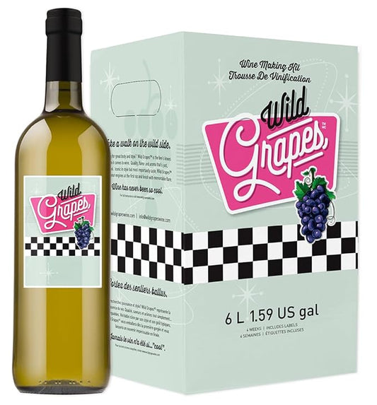 Wild Grapes Premium DIY Wine Making Kits – Riesling Style - Makes Up to 30 x 750mL Bottles, 6 Gallons of Wine