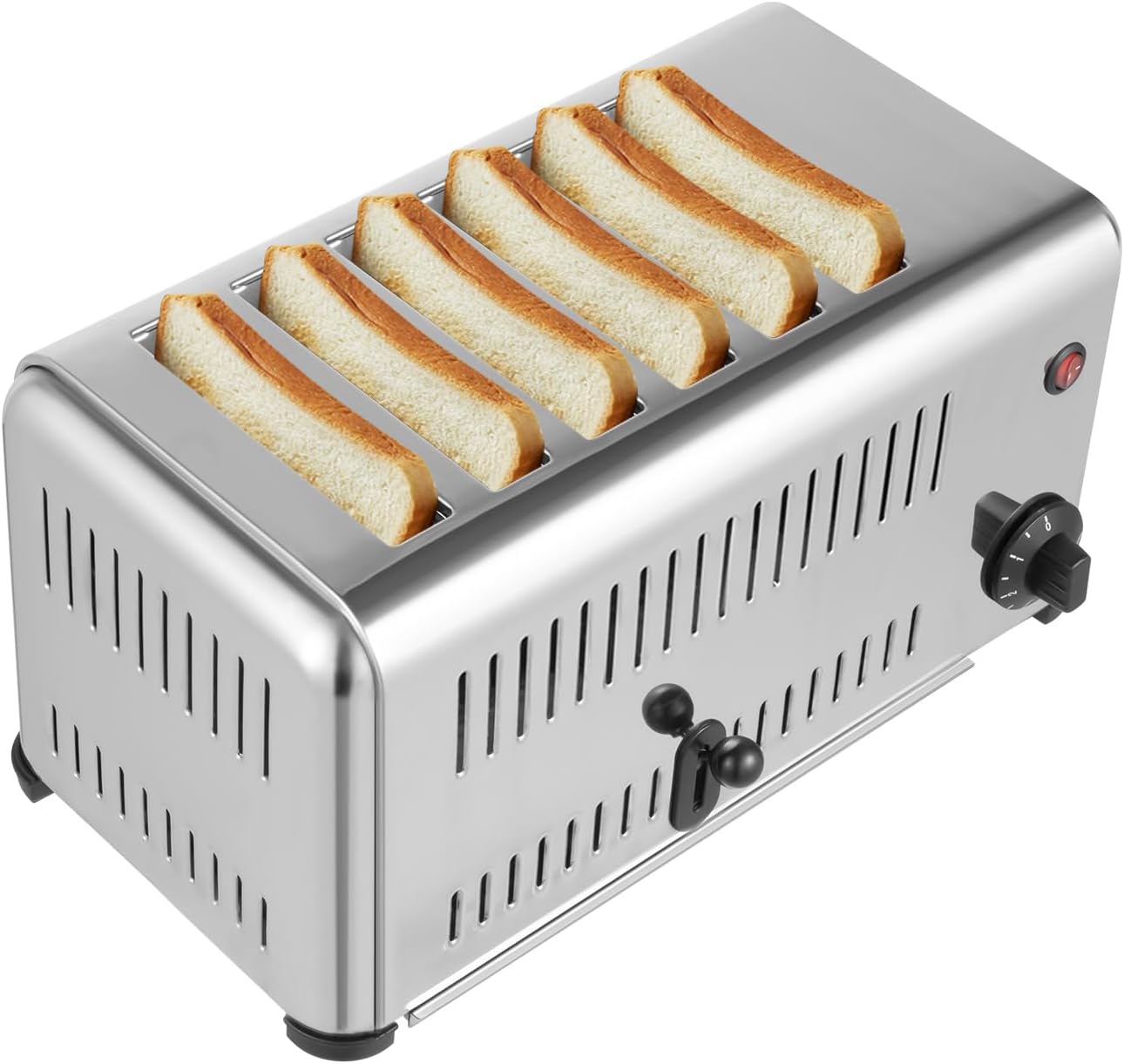 Toaster 6 Slice Stainless Steel Long Extra-Wide Slots Bread Machine Bread Maker Larger Toaster Machine for Bagel Defrost Reheat