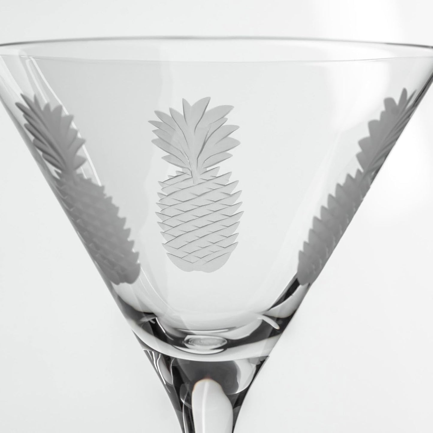 Rolf Glass Fresh Pineapple Martini Glass | Lead-Free Glasses | Proudly Made in the USA | Engraved Nautical Sailboat Martini Glasses | Set of 4