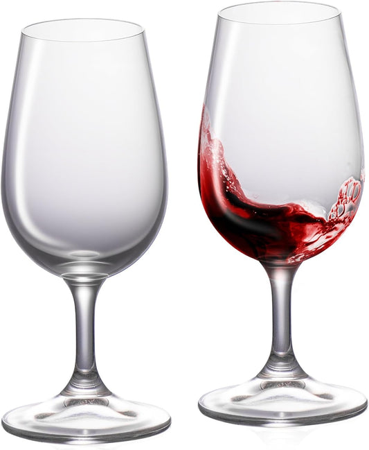 KAMMAK Wine Glasses Set of 2, 6.7 oz Hand Blown Crystal Bordeaux Wine Glasses, Thin Rim & Long Stem, Perfect for Red & White, Daily Use, Wedding Anniversary or Birthday Gift with Gift Box, Port