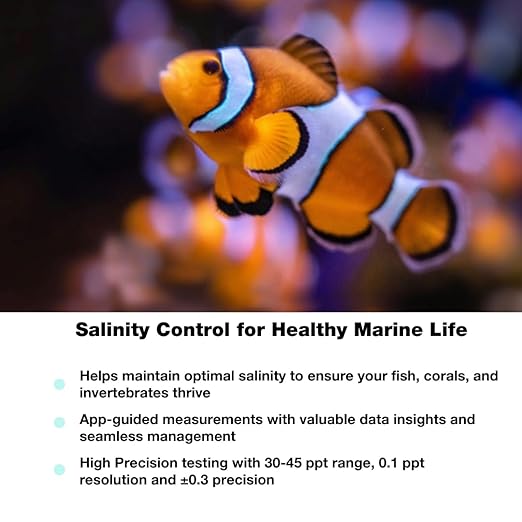 SmartRef Digital Refractometer by Anton Paar- Salinity Meter for Saltwater Aquariums, Reef Tank | Waterproof, ATC, 0.1 ppt Resolution, ±0.3 ppt Precision, 0-150 ppt Range, App-operated data management