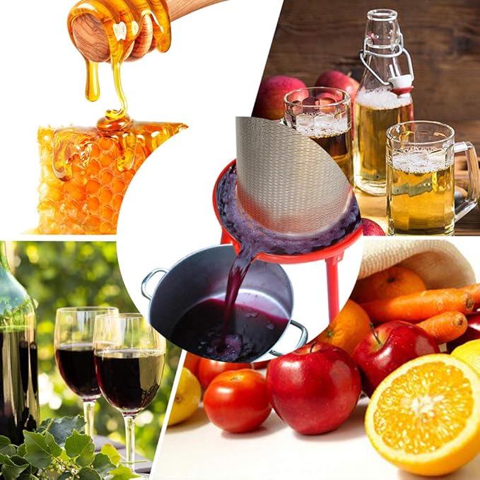 SQUEEZE master Hydraulic Fruit Wine Apple Press -5.3Gallon/20L -Stainless Steel for Wine Cider Making with Filter Bag&Splash Guard