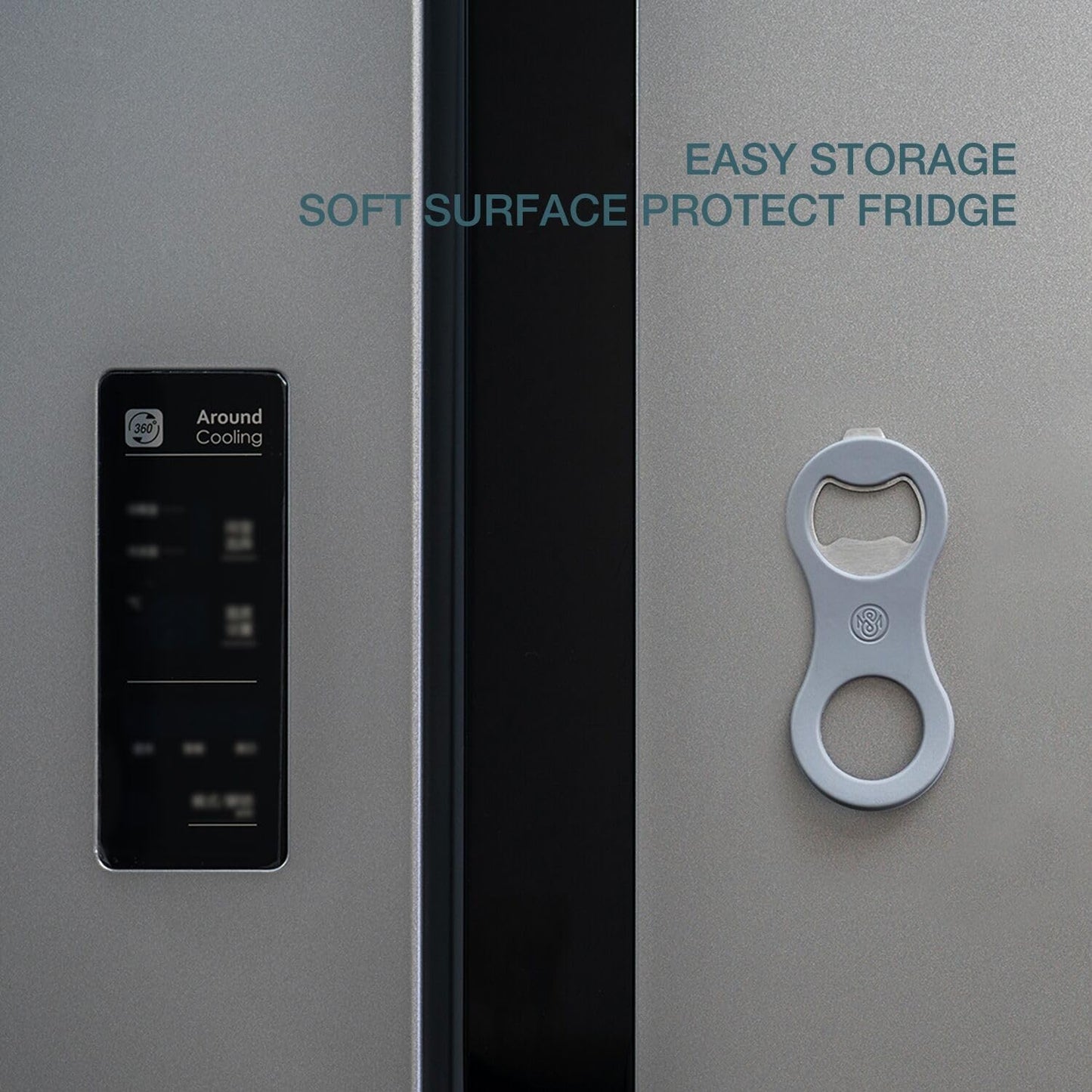 2 in 1 Magnetic Beer Bottle Opener for Refrigerator and RV with Cap Catcher, Soft Touch Silicone Surface Protect Fridge, Pop Can Soda Can Opener for Long Nails, Ideal Gift