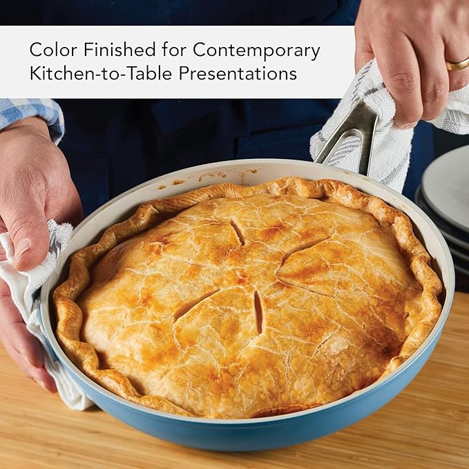 KitchenAid Hard Anodized Ceramic Nonstick Cookware Pots and Pans Set, 9 Piece - Blue Velvet