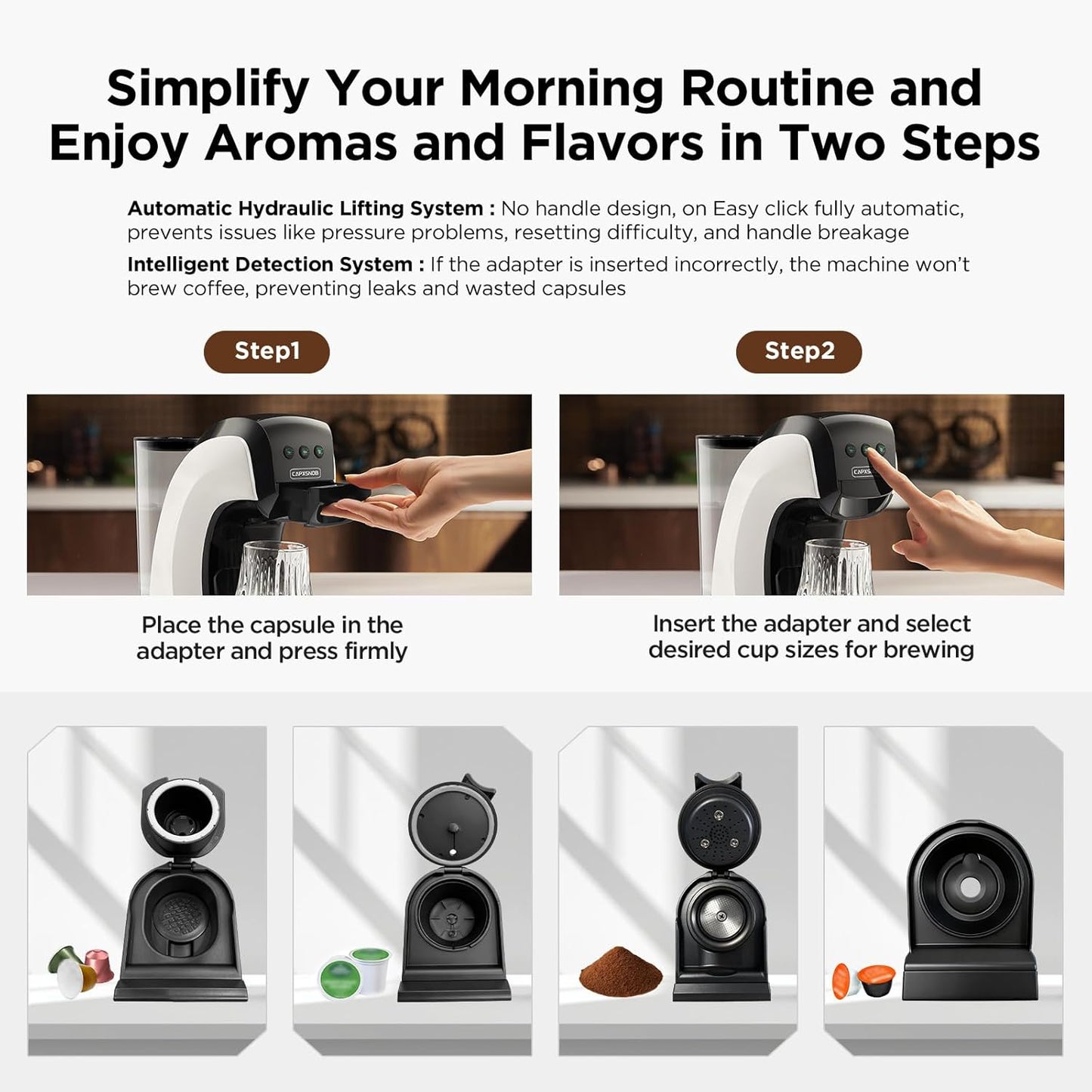 Warriors1 Coffee Maker for Keurig K Cup, Espresso Machine for Nespresso Original, Dolce Gusto Coffee Pods, Ground Coffee, Coffee Machine for Cappuccino & Latte, Programmable, 20 Bar, 28 oz Reservoir