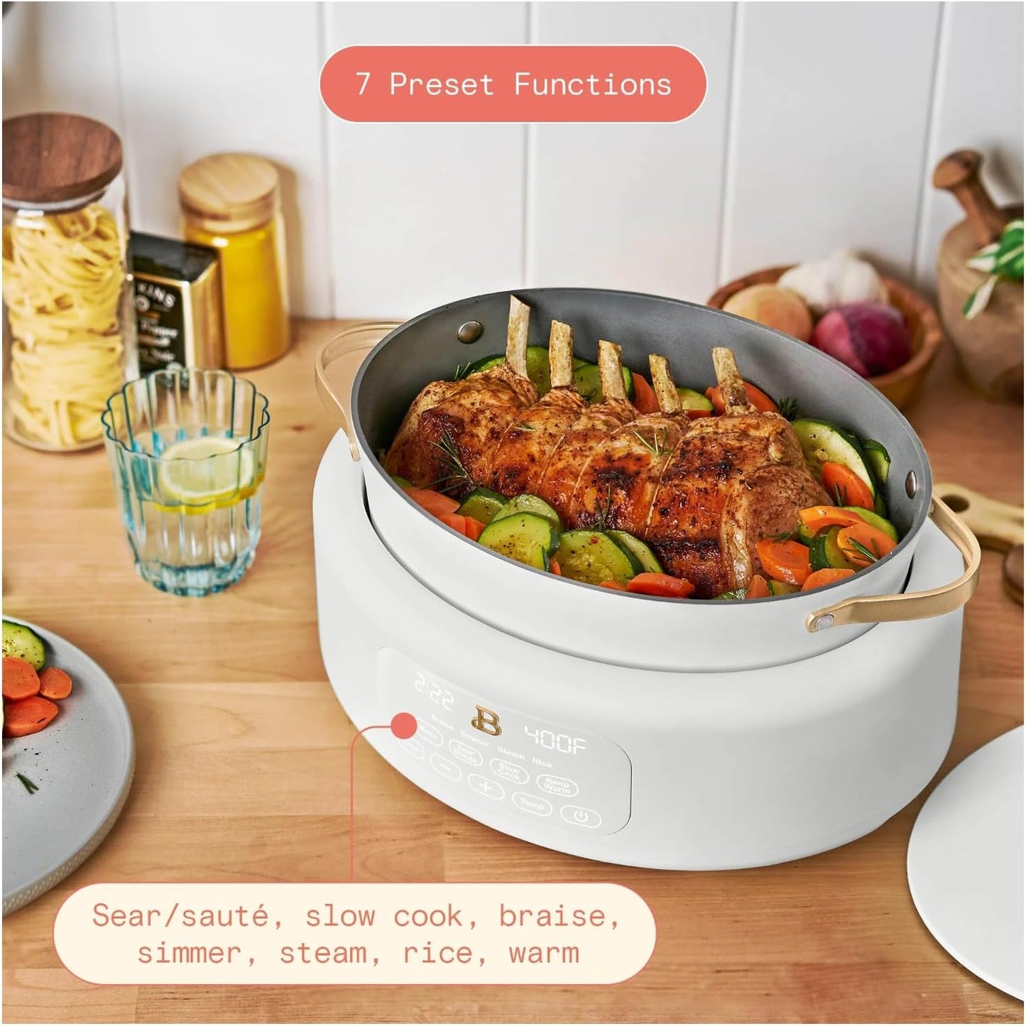 Beautiful 10-in-1 6 Qt Electric Multi-Cooker – Pressure Cook, Slow Cook, Steam, Sauté & More: Perfect for Holiday Meals, Christmas Hosting, Family Dinners & Festive Celebrations