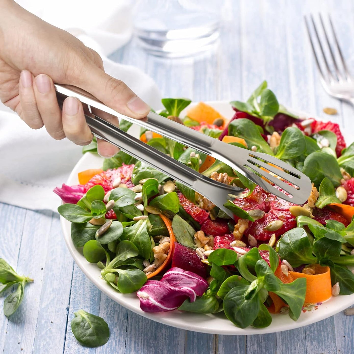 Serving Tongs Kitchen Tongs,Buffet Tongs, Stainless Steel Food Tong Serving Tong,small tongs 6 Pack (12 Inch)