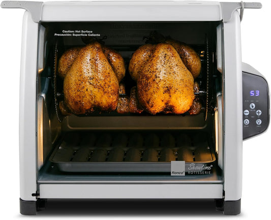 Ronco 6000 Platinum Series Rotisserie Oven, Digital Display, 12-Pound Capacity, Auto Shutoff, Includes Rotisserie Spit, Multi-Purpose Basket, 3 Cooking Functions: Rotisserie, Sear and No Heat Rotation