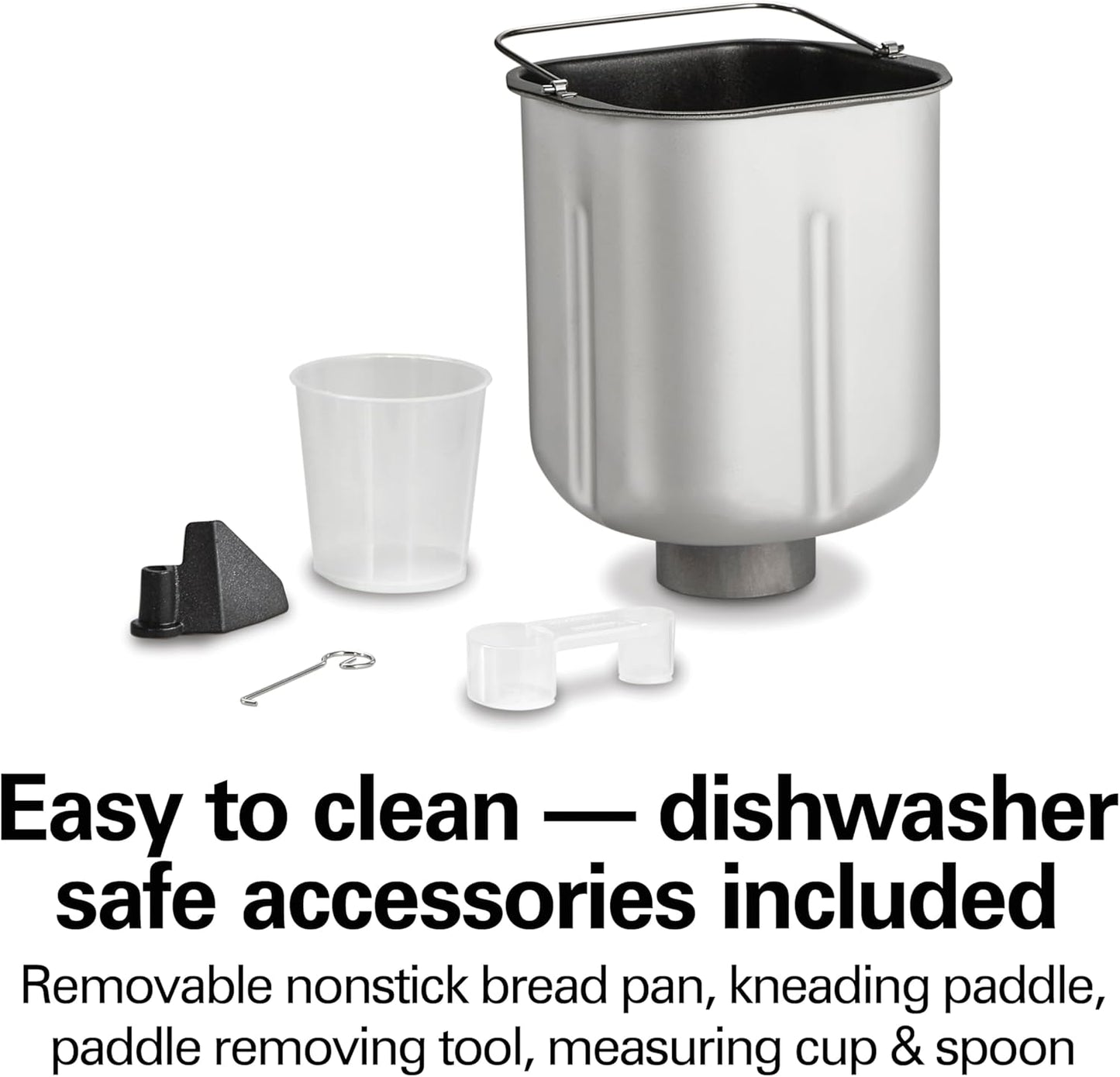 Hamilton Beach Digital Electric Bread Maker Machine Artisan and Gluten-Free, 2 lbs Capacity, 14 Settings, White and Stainless Steel (29987)