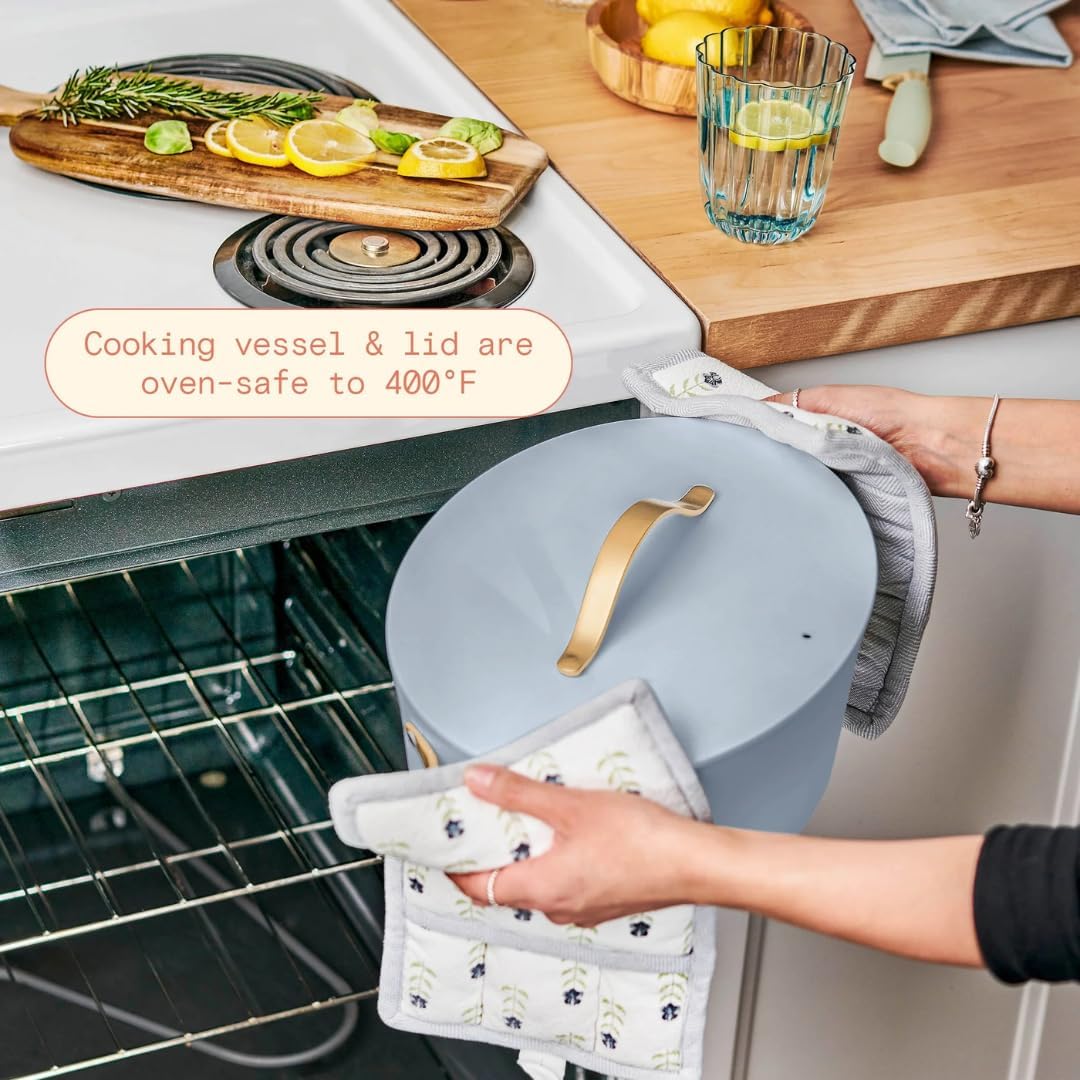 Beautiful 10-in-1 6Qt Electric Multi-Cooker with 7 Presets,Oven-Safe Pot & Lid,Sauté,Steam,Slow Cook,Slow Cooker,Simmer, Rice & Mor, Touch Display,Dishwasher Safe,Serves Up to 7(Cornflower Blue)