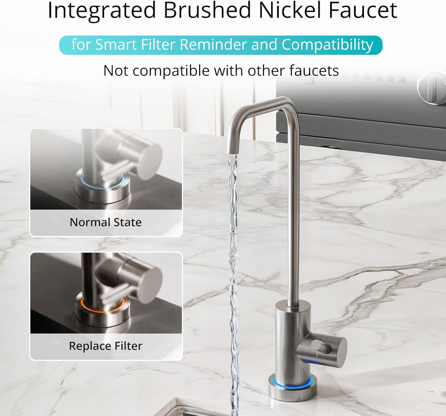 VIOMI® PFAS Reduction Reverse Osmosis System, NSF/ANSI 372&53&42 Certified, 9 Stage & 48 Months Filter, Tankless RO Water Filtration System Under Sink, 800G, Smart LED Reminder, Incl. 1 Extra Filter