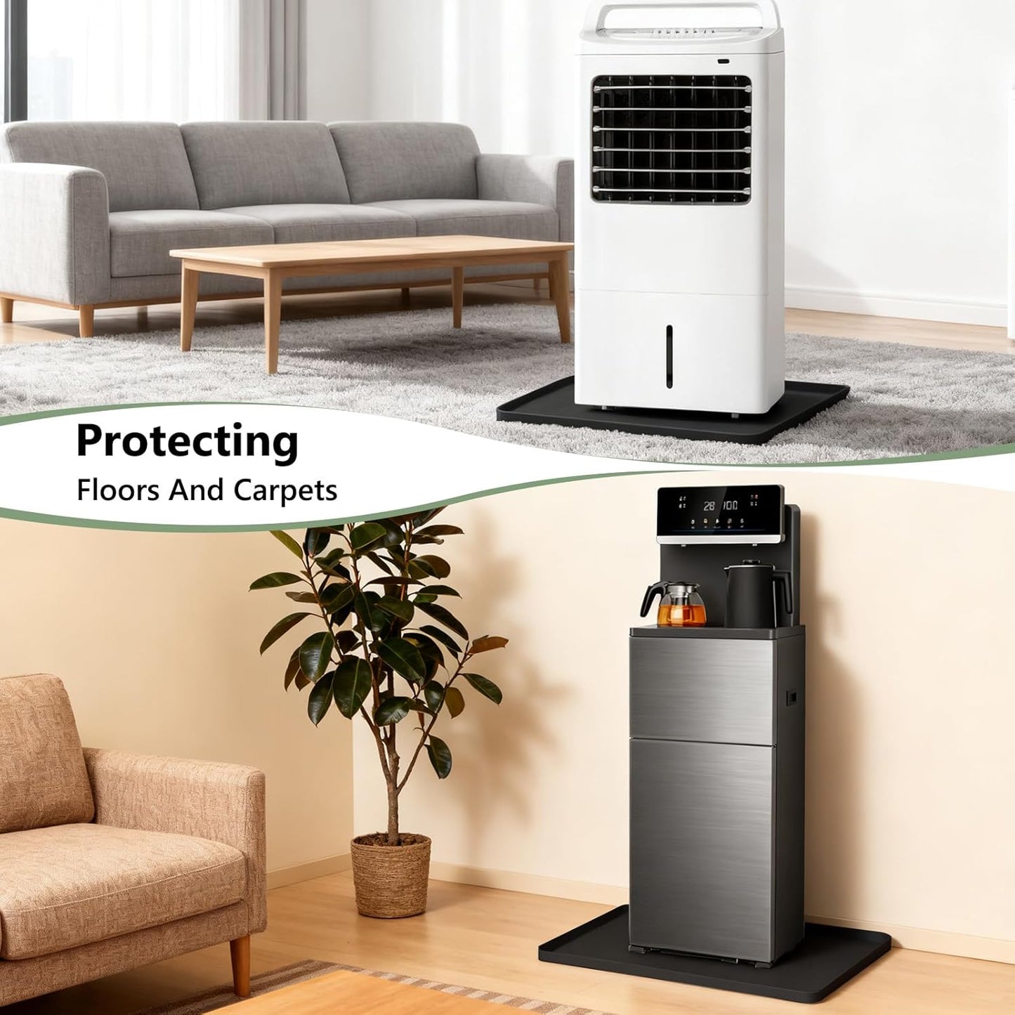 AKEfit Heat Resistant Silicone Mat, Non-Slip Waterproof Air Fryer Mat for Kitchen Countertops, Oven, AC,Stove Top & Dining Table Protection (BLACK)