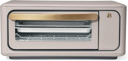 Beautiful Infrared Air Fryer Toaster Oven Combo - 10-in-1 Countertop Convection Oven with Air Fry, Bake, Pizza, Toast & Dehydrate Functions - 1800W Stainless Steel Kitchen Appliance (Porcini Taupe)