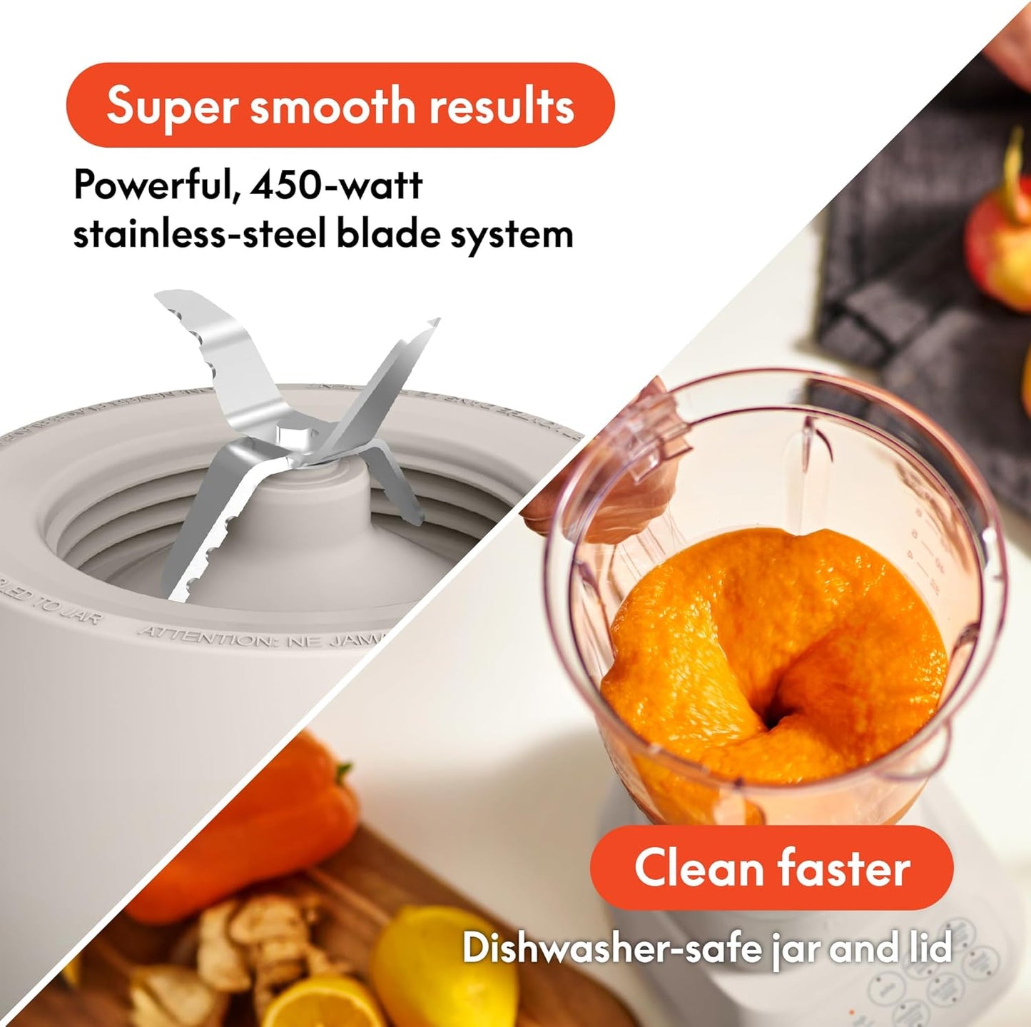 bella 10 Speed Countertop Blender, Juicer & Smoothie Maker, Fits-anywhere™ Kitchenware, Slim Flip & Store Design, Dishwasher Safe 48oz Capacity Pitcher & Lid, Stainless Steel Blade, 450 Watt, Oatmilk