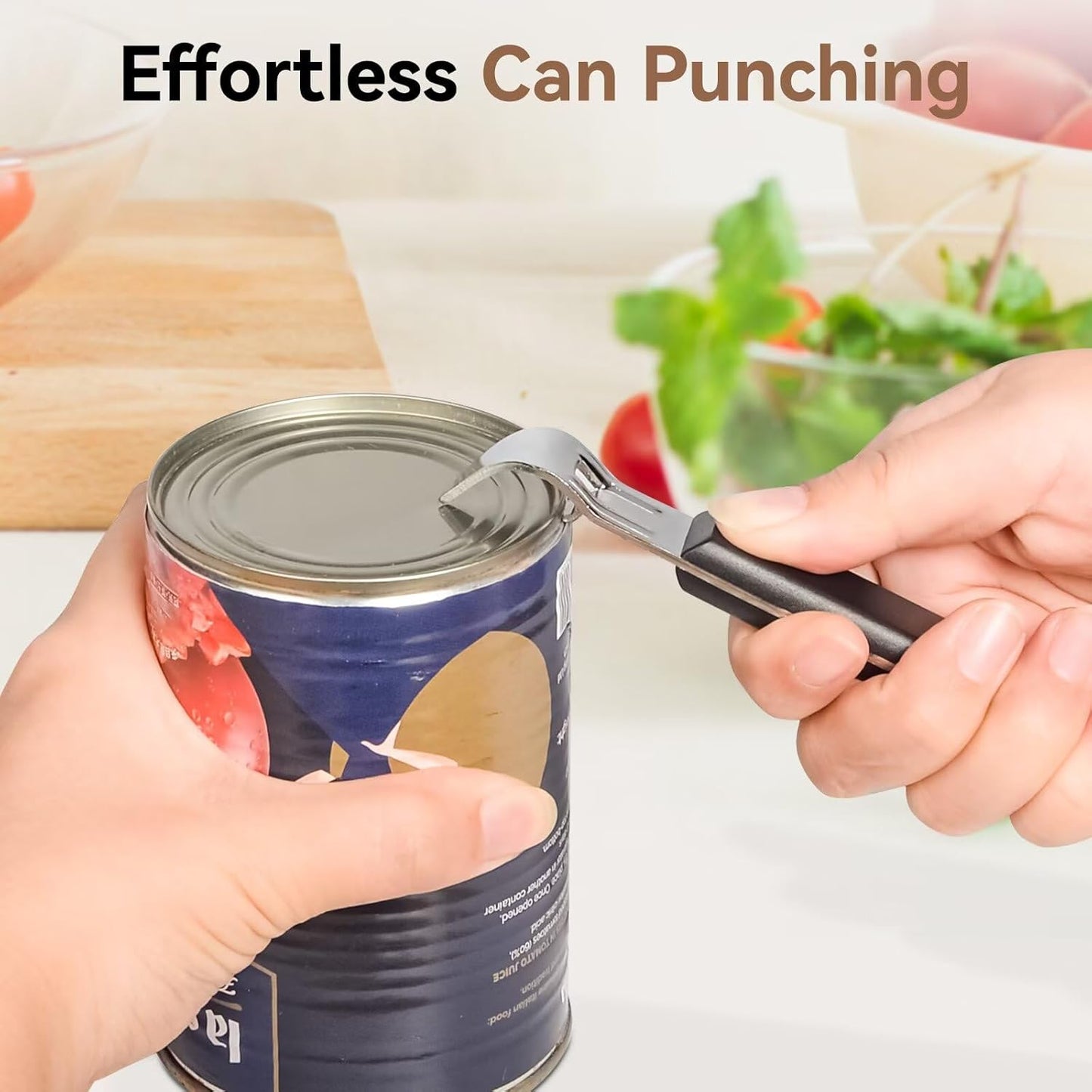 2-Pack Can Punch Opener with Non-Slip Handle, Dual Stainless Steel Beer Bottle and Can Openers, Rust-Resistant and Compact, for Kitchen, Bar, Camping