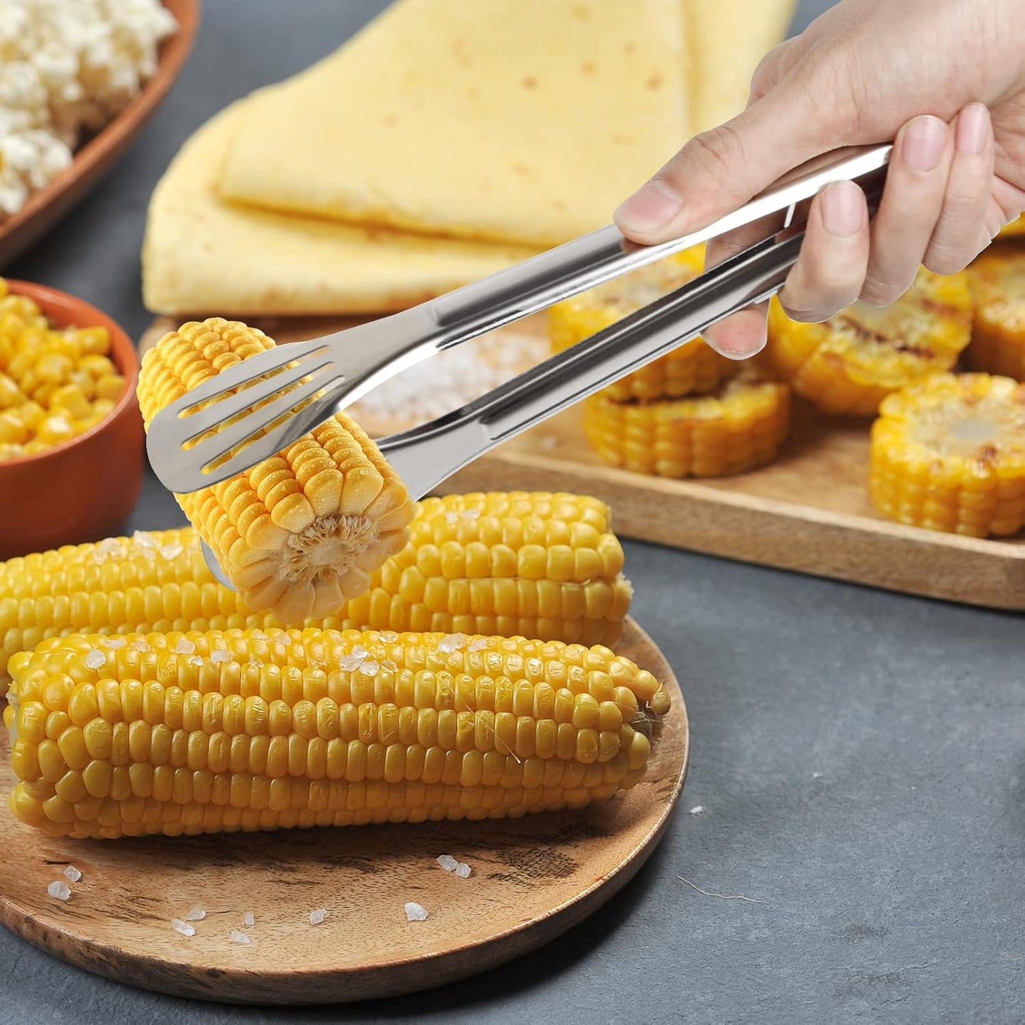 Serving Tongs Kitchen Tongs,Buffet Tongs, Stainless Steel Food Tong Serving Tong,small tongs 6 Pack (12 Inch)