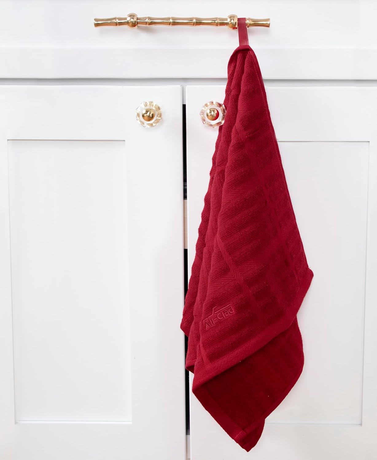 All-Clad Solid Kitchen Towels: Highly Absorbent, Super Soft Long Lasting - 100% Cotton, 17"x30" Tea Towels for Cleaning & Drying Dishes, Pans, Glassware, or Countertops, (2-Pack), Chili