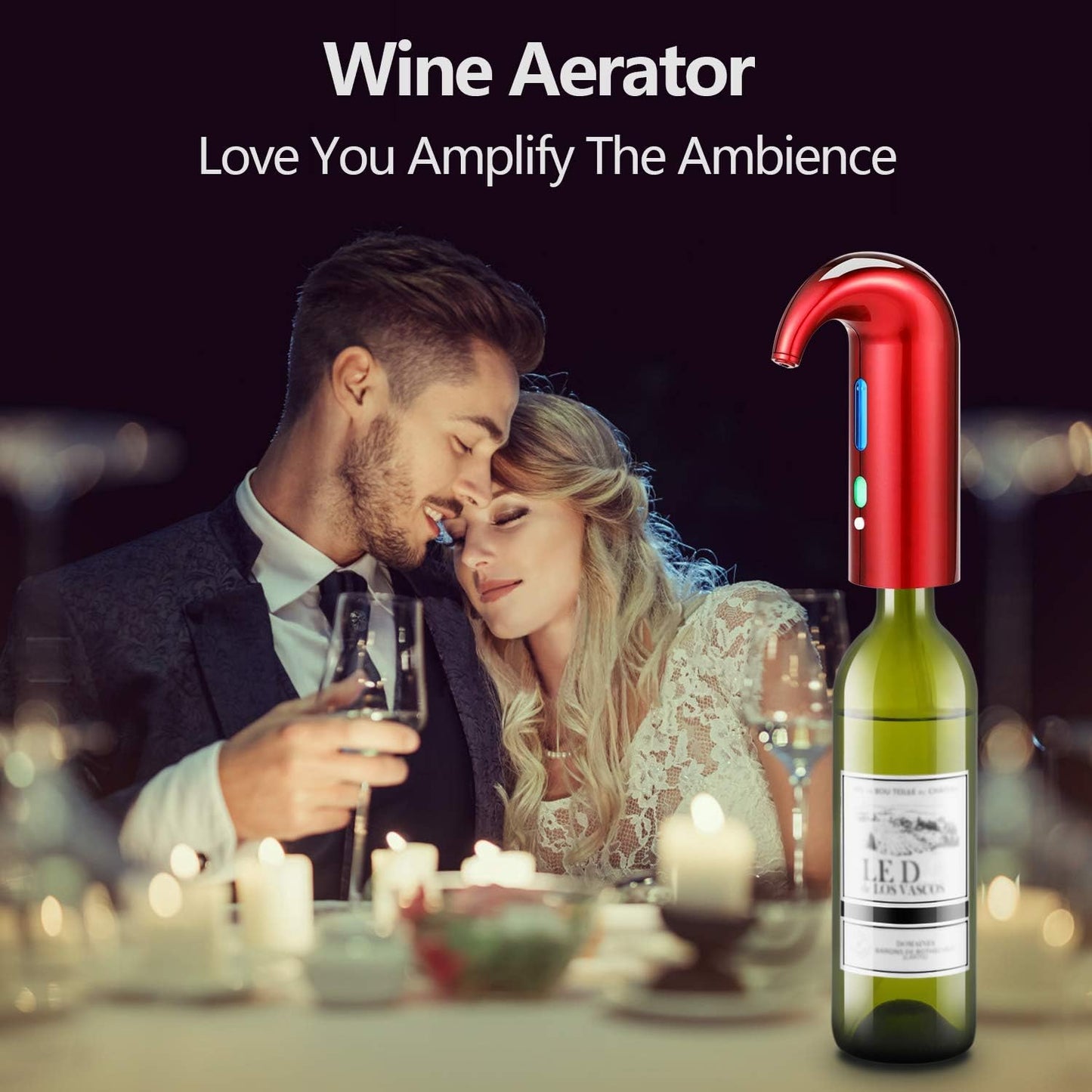 Wine Aerator Electric Wine Decanter – Easy One Touch Red & White Wine Accessories, Ideal for Beginners and Enthusiasts, Spout Pourer, Wine Preserver – Best Christmas Day Gifts for Dad (Lucky red)