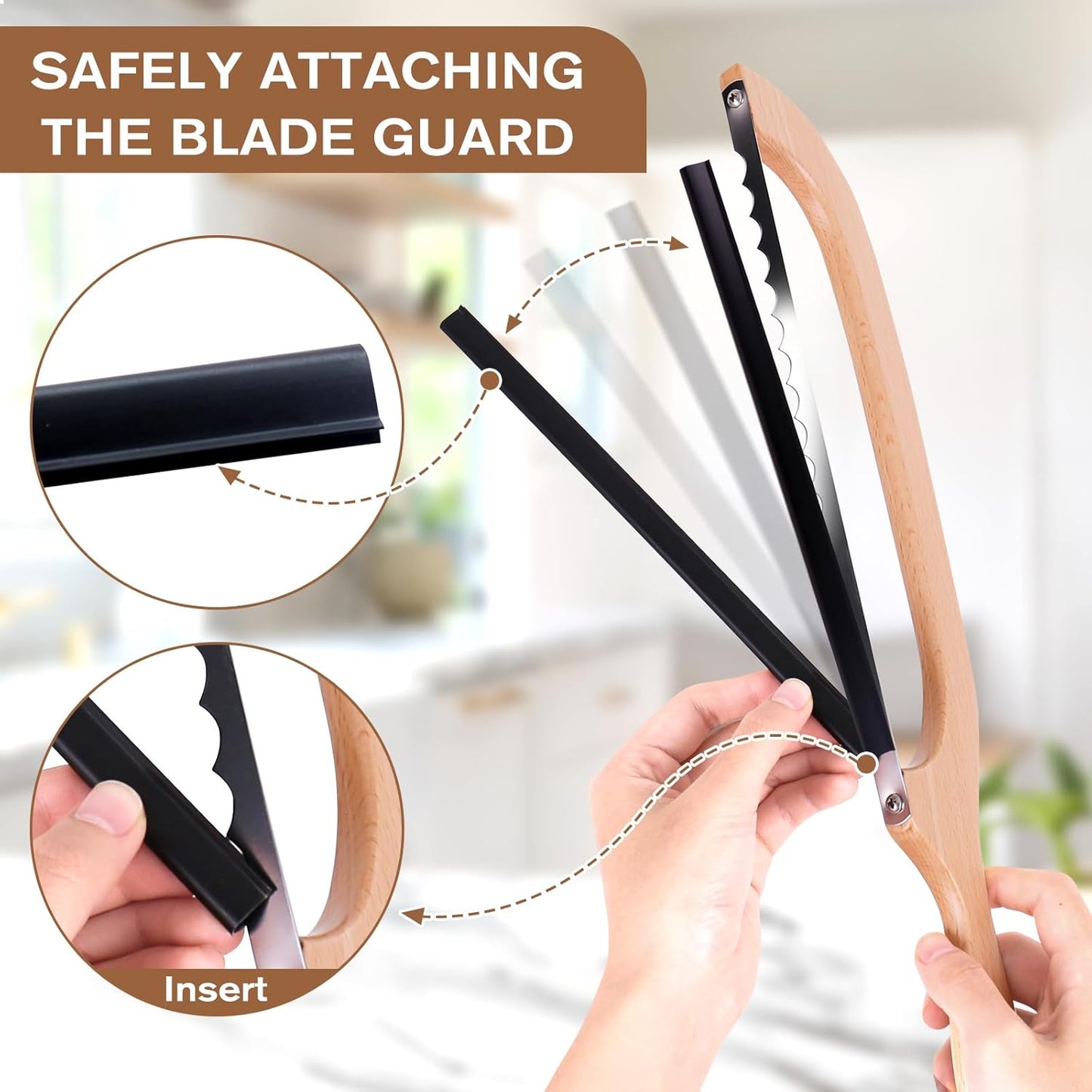 Woodever Sourdough Bread Knife for Both Right and Left Handed Use, 16" Bread Slicer for Homemade Bread, Premium Stainless Steel Serrated Saw Bread Cutter for Bagels, Baguettes (YELLOW)