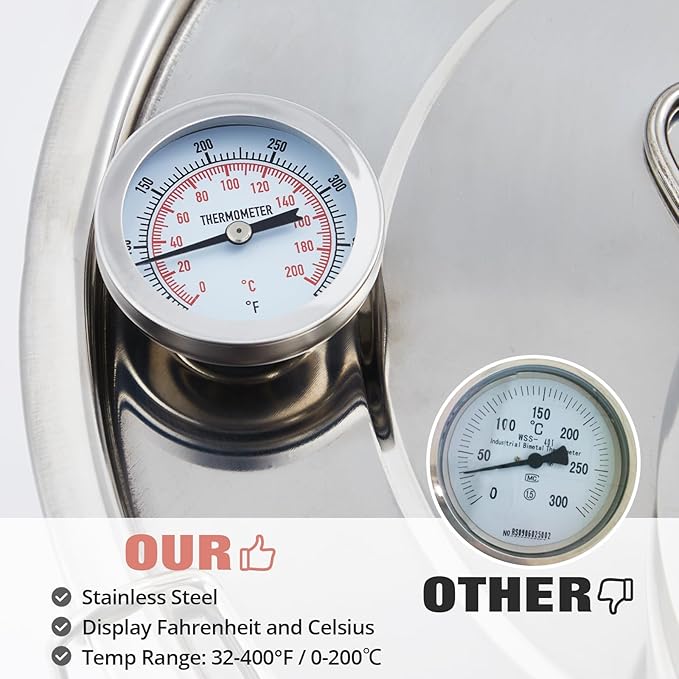 Alcohol Still 5 Gal/20L, Alcohol Water Distiller Thickened Stainless Steel Spirits Kit w/Copper Tube & Display Thermometer, Home Brew Wine Making Kit for Diy Whiskey, Wine, Brandy, Essential Oil