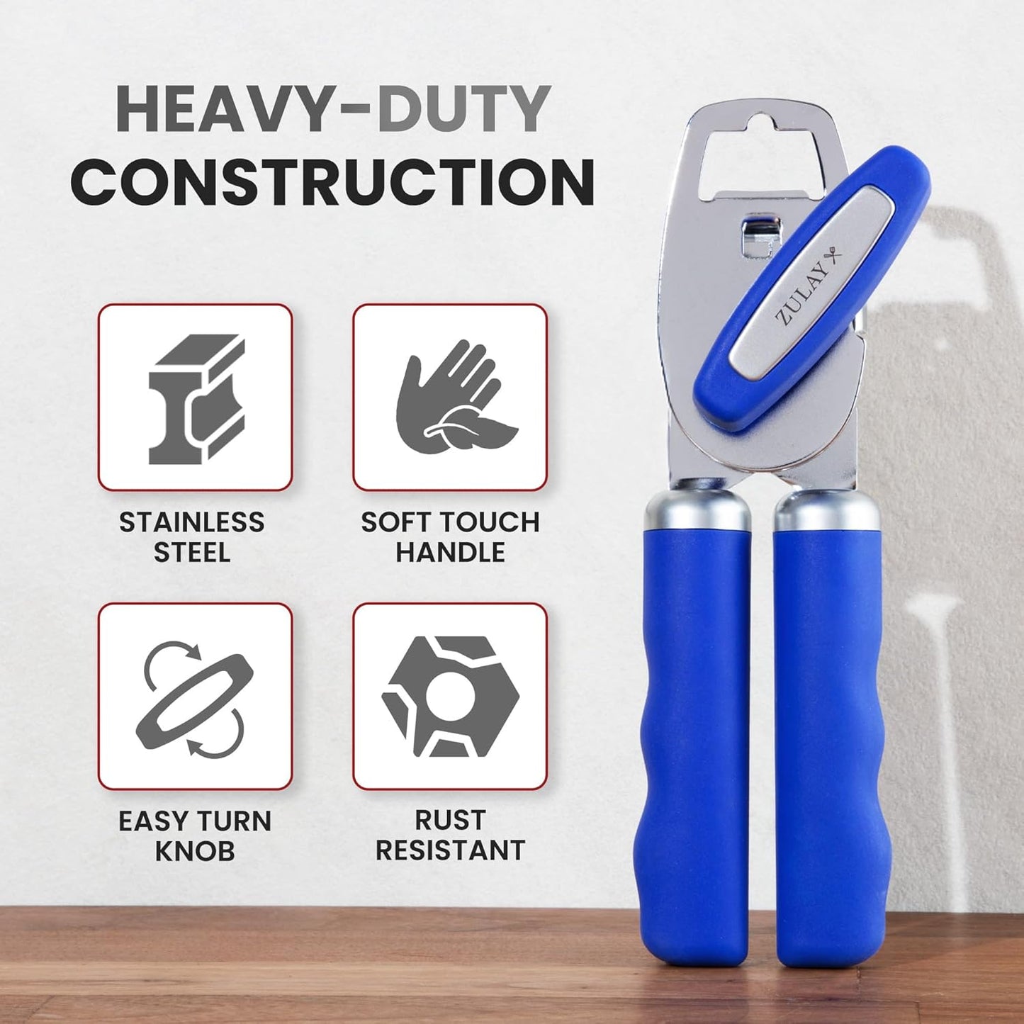 Zulay Kitchen Manual Can Opener with Bottle Opener with Turn Knob