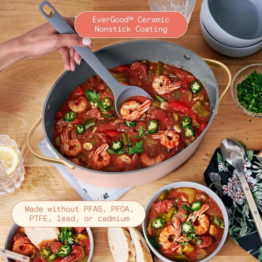 Beautiful 10-in-1 Electric Multi-Cooker by Drew Barrymore, 6-quart, digital display, 10 cooking functions, non-stick pot, easy one-touch control (Rose)