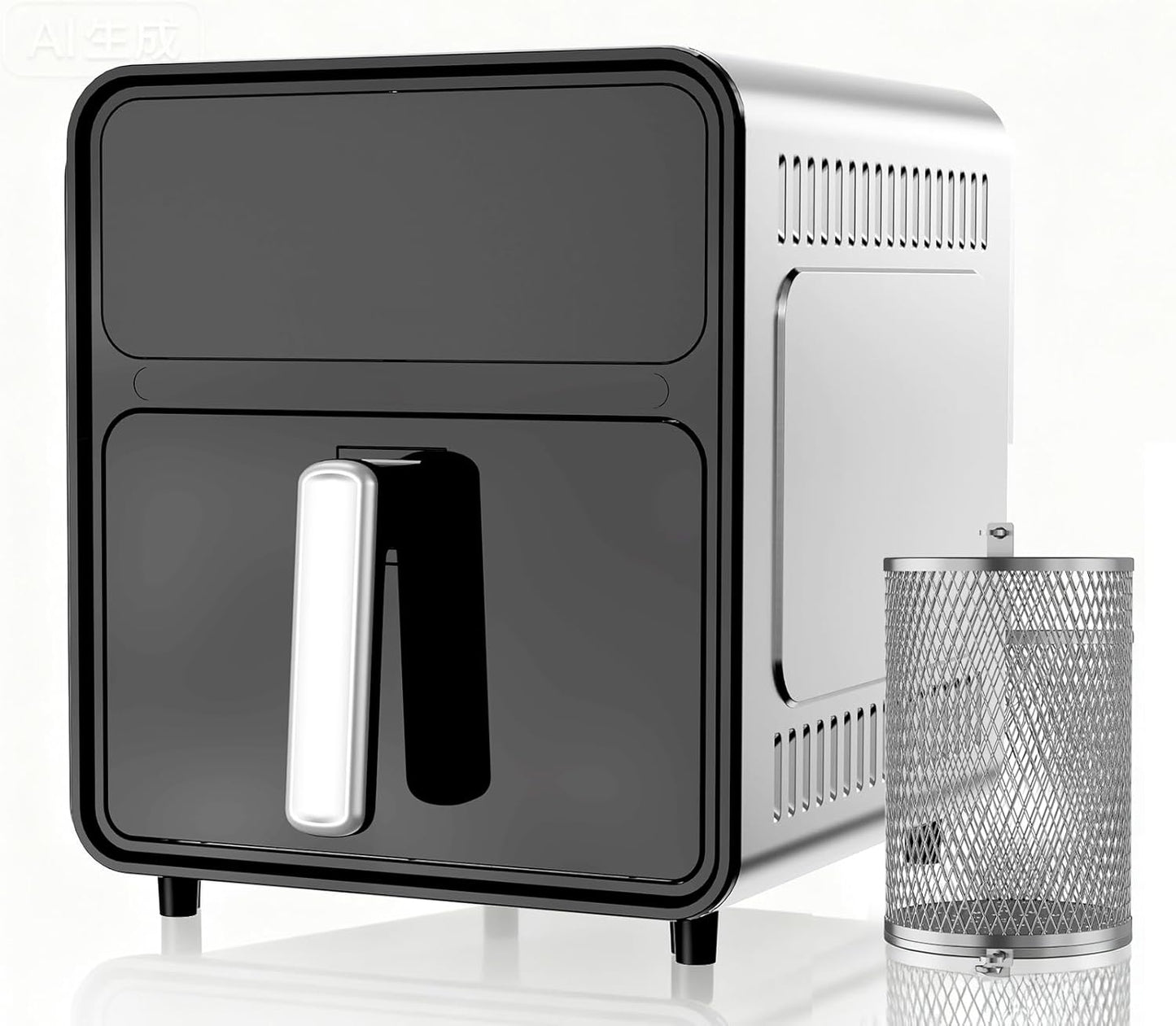 Air Fryer Toaster Oven with Rotisserie, 8.5QT 1650W 6-In-1 Countertop Oven with Stainless Steel Grill, 4 Preheats, 24H Timer, 13 Temp Settings, LED Touchscreen Digital Air Fryer Oven for Bake, Broil