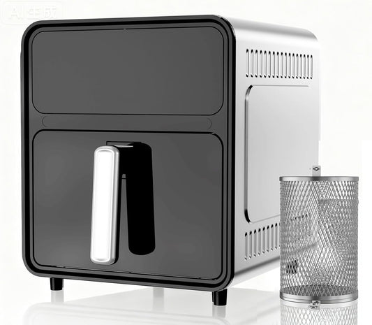 Air Fryer Toaster Oven with Rotisserie, 8.5QT 1650W 6-In-1 Countertop Oven with Stainless Steel Grill, 4 Preheats, 24H Timer, 13 Temp Settings, LED Touchscreen Digital Air Fryer Oven for Bake, Broil