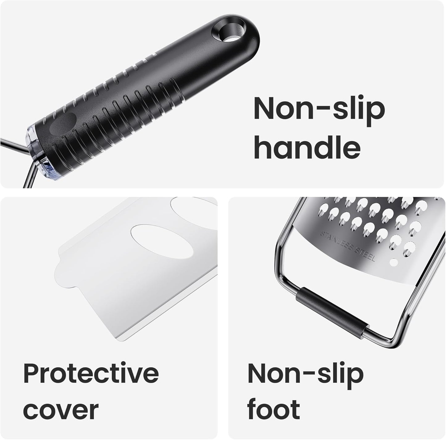 Cheese Grater with Non-Slip Handle,L12" X W2.5",Coarse Grater