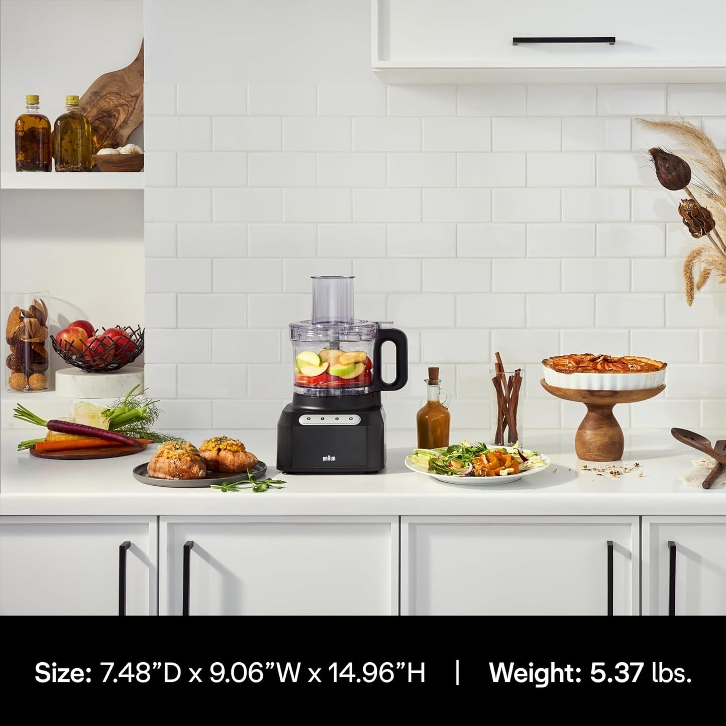 Braun FP3101BK Easy Prep 8-cup Food Processor, Black