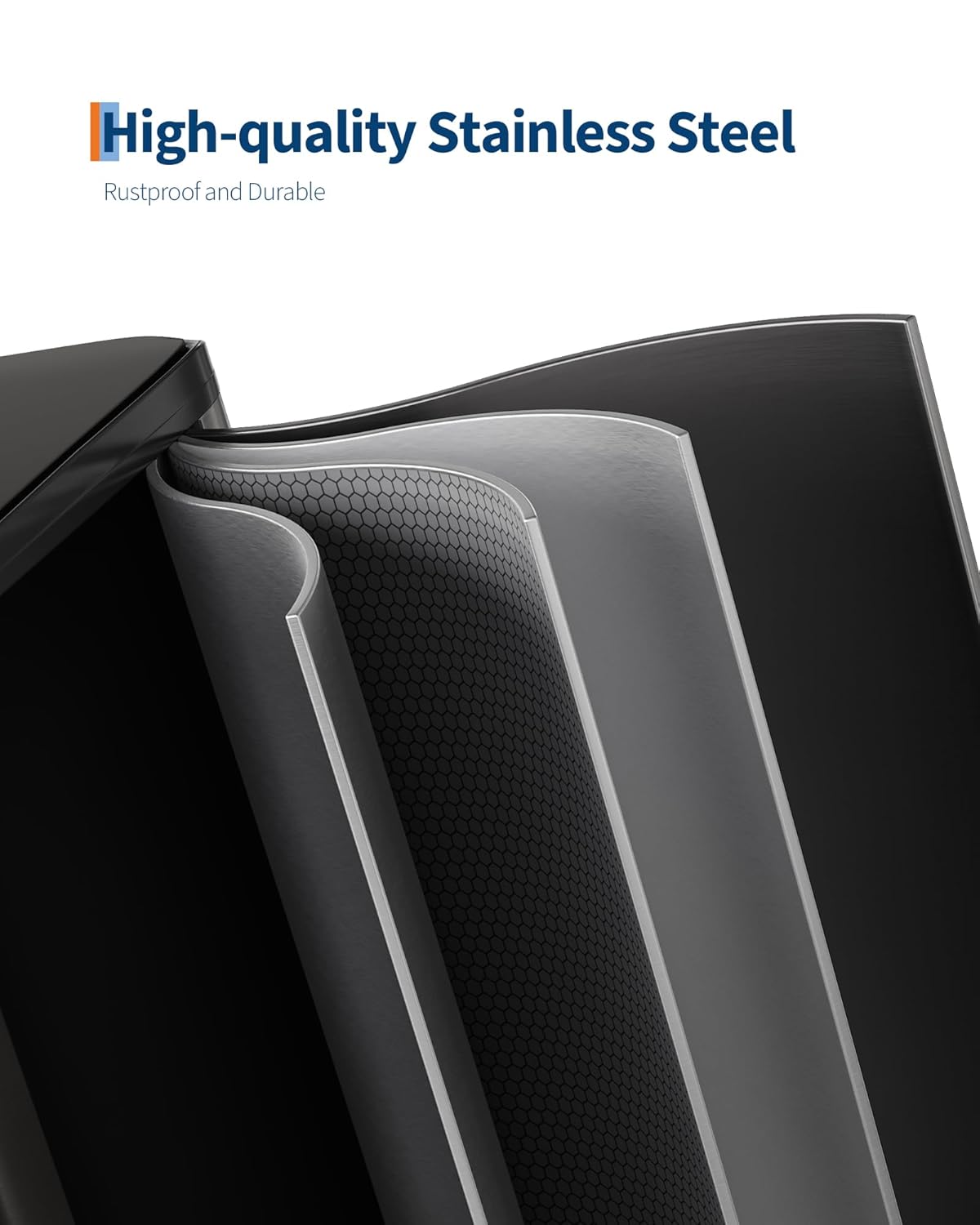 GarveeHome 2 x 10.6 gal (2 x 40 L) Double Kitchen Trash Can, Stainless Steel Large Trash Can w/Soft-Close Lid & Recycle Bin Combo, Step-on Metal Garbage Cans, PP Inner Buckets, Liner Rim, Black