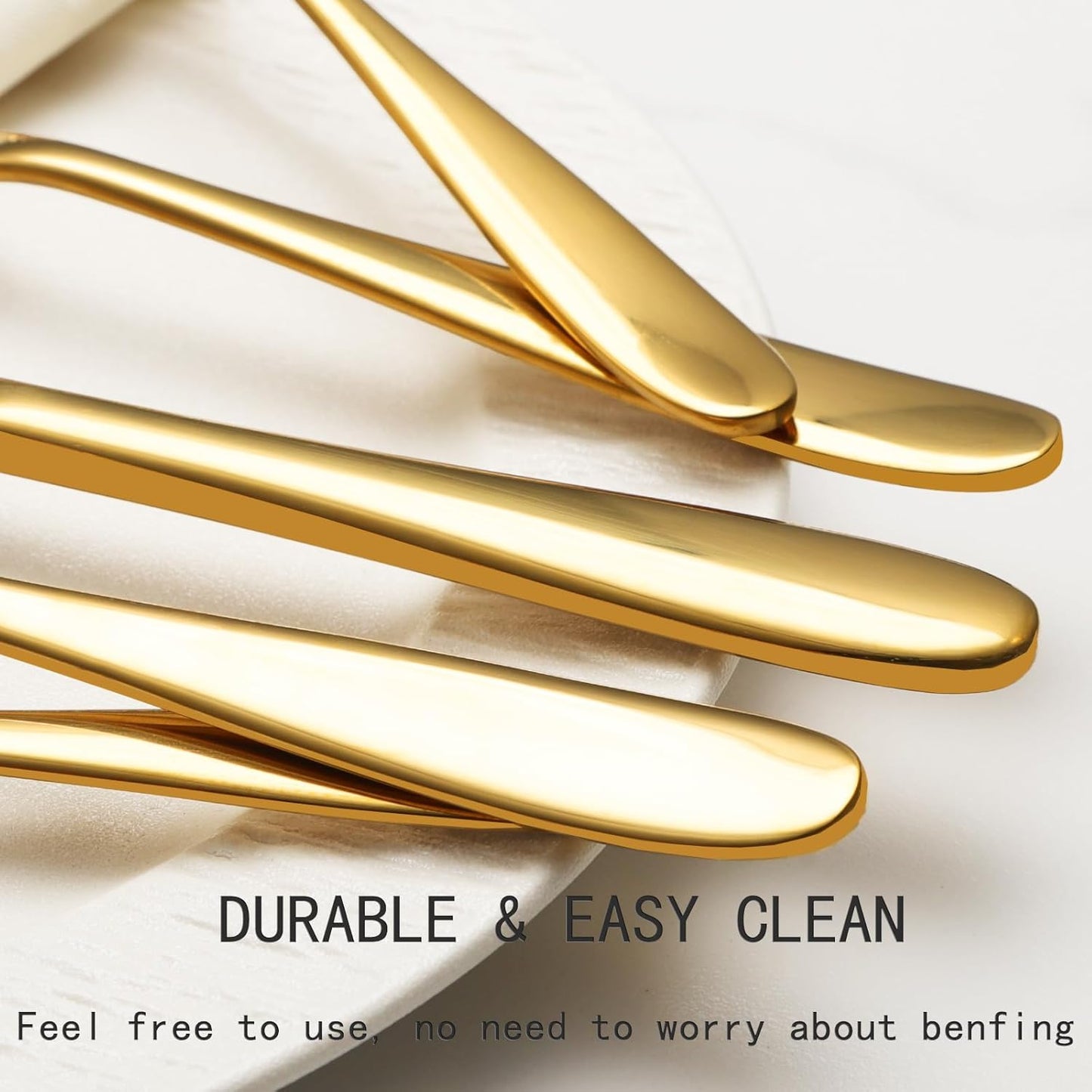 20-Piece Gold Silverware Set, Flatware Set for 4, Food-Grade Stainless Steel Tableware Cutlery Set, Mirror Finished Utensil Sets for Home Restaurant, Forks Spoons and Knives Set, Dishwasher Safe