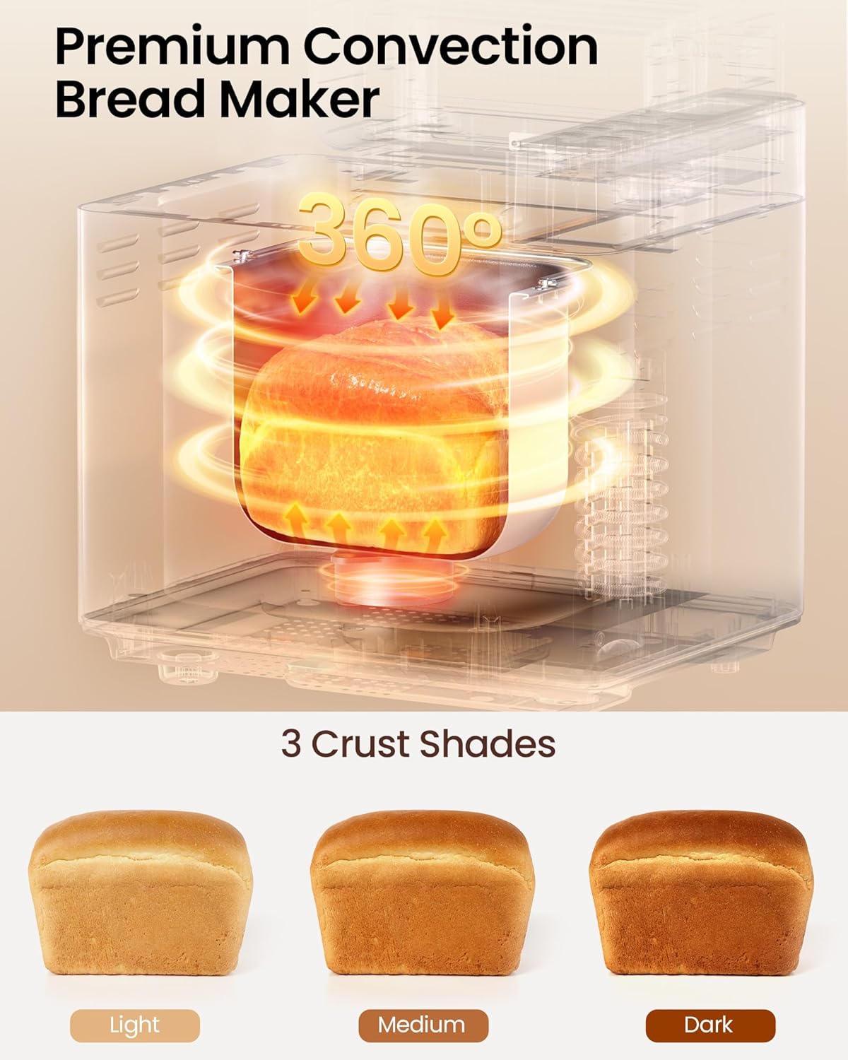 25-in-1 Bread Maker Machine with Automatic Dual Dispenser, 2LB Stainless Steel Breadmaker with Gluten-Free, Dough, Jam, Yogurt etc Settings, Silver