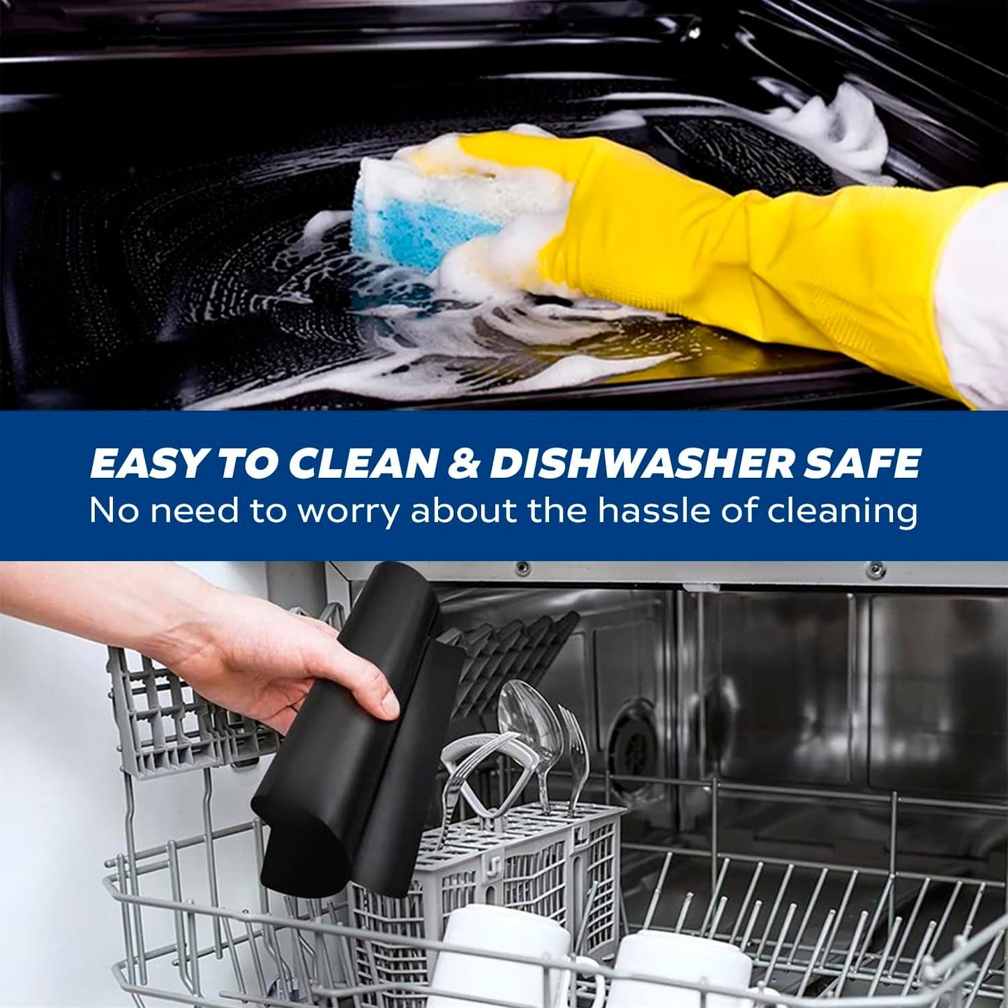 Non-Stick Toaster Oven Liner 3 PACK - 11" X 9" Oven Liners for Bottom of Oven, Great Oven Mat, Teflon Liner for Toaster Ovens, Dishwasher Safe, Best Oven Mat for Bottom of Oven