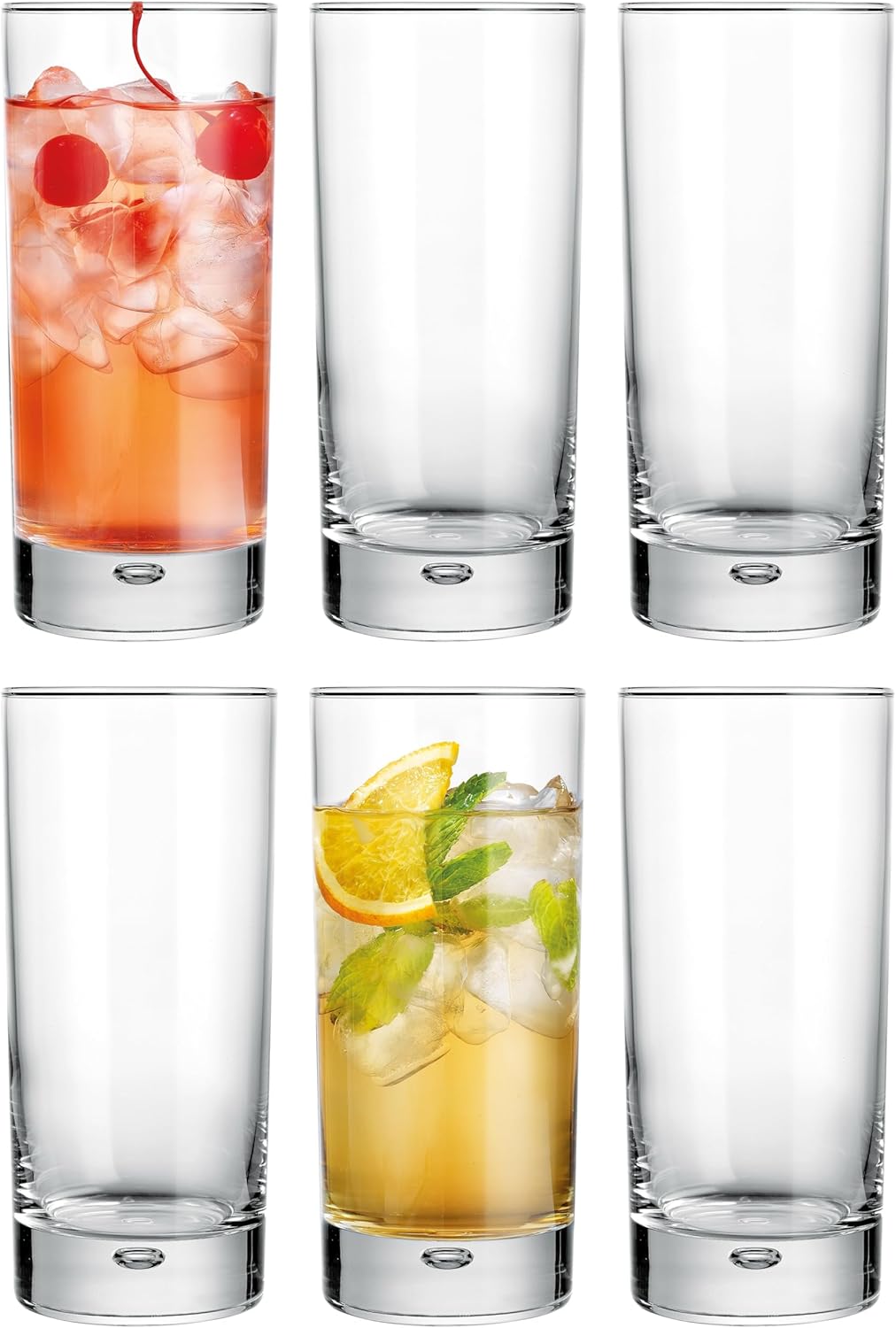 Glaver's Highball Drinking Glasses, Set of 6 Everyday Basic Glassware Set. 17 oz Tall Kitchen Glas Cups Uses for Bar Glasses Cocktail Water Juice Coffee