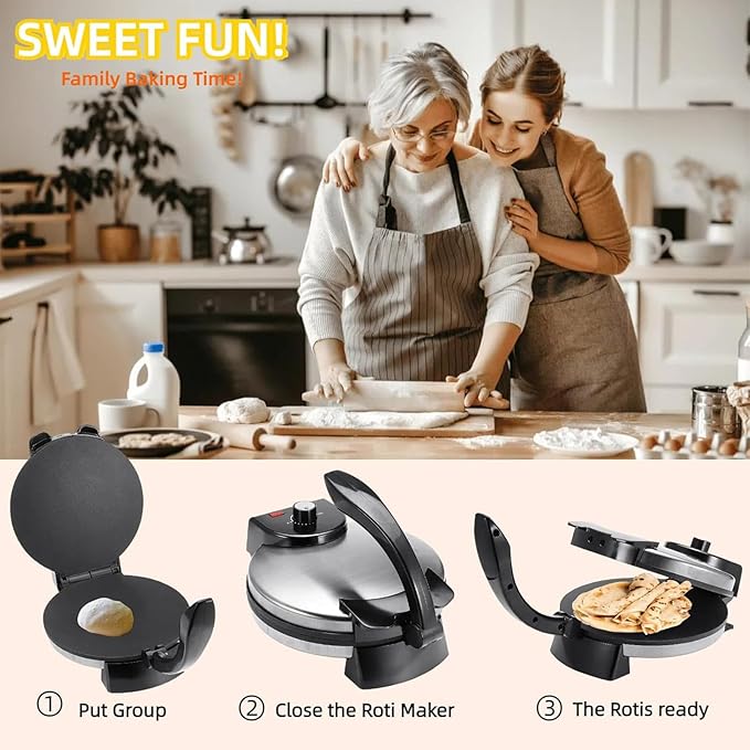 1100W Electric Pancake Griddle Nonstick Tortillas Maker For Family And Outdoor Cooking Kitchen Baking Appliance Spring