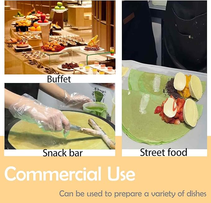 Commercial Electric Crepe Maker, Double Head Pancake Machine 40cm(15.75") Nonstick Griddle with Temperature Control for Pancakes, Eggs, Bacon & Tortillas