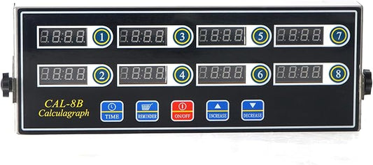 8 Channel Kitchen Timers for Cooking,Commercial Kitchen Timer Stainless Steel LED Technology Kitchen Timer Digital, Restaurant Kitchen Supplies,Reminder Function, Loud Alarm 110v