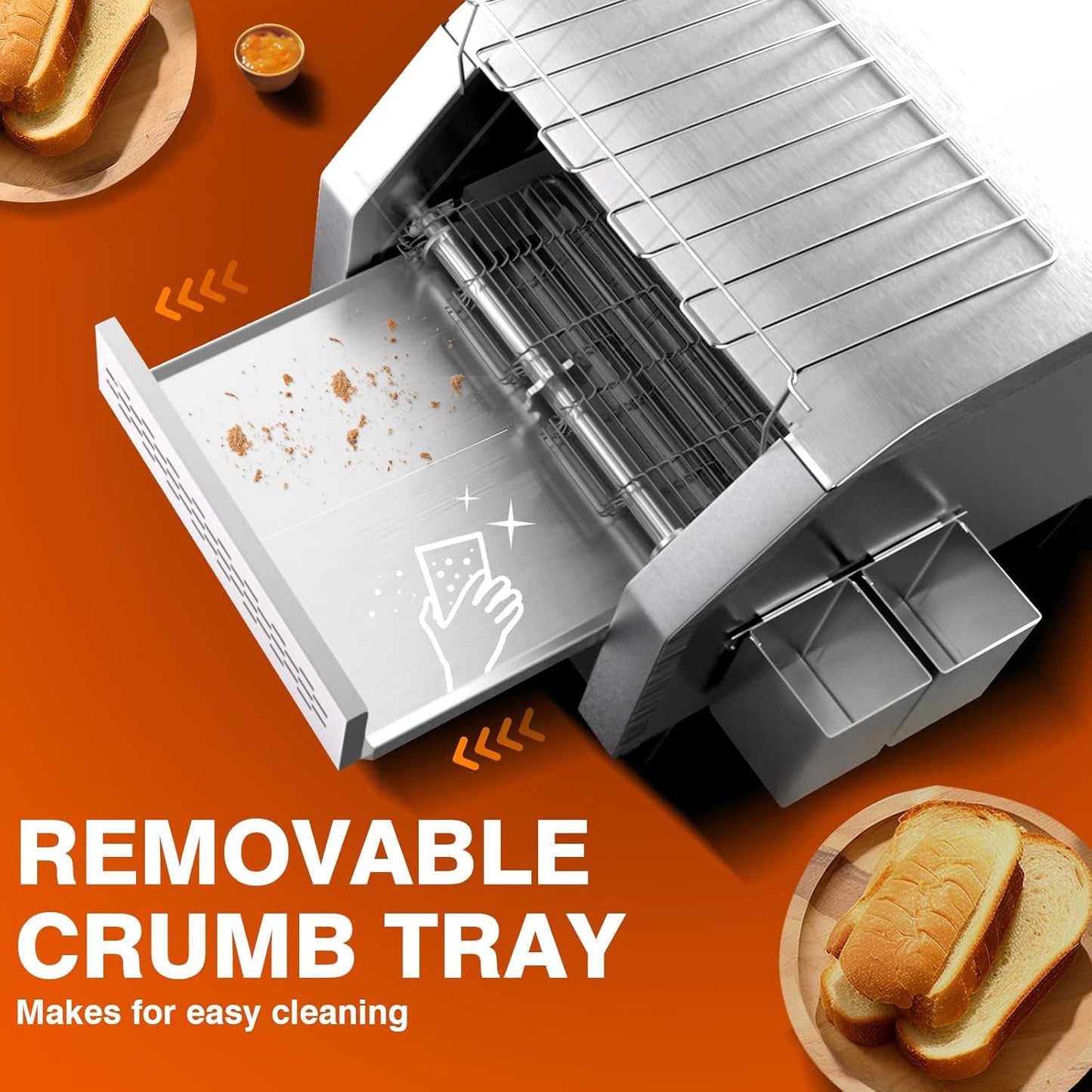 PYY Commercial Conveyor Toaster 300 Slices/Hour, Electric Conveyor Belt Toaster for Toast, Bun, Bagel, Bread, Heavy Duty Stainless Steel Toaster Oven for Restaurant, Bakery, Buffet Use