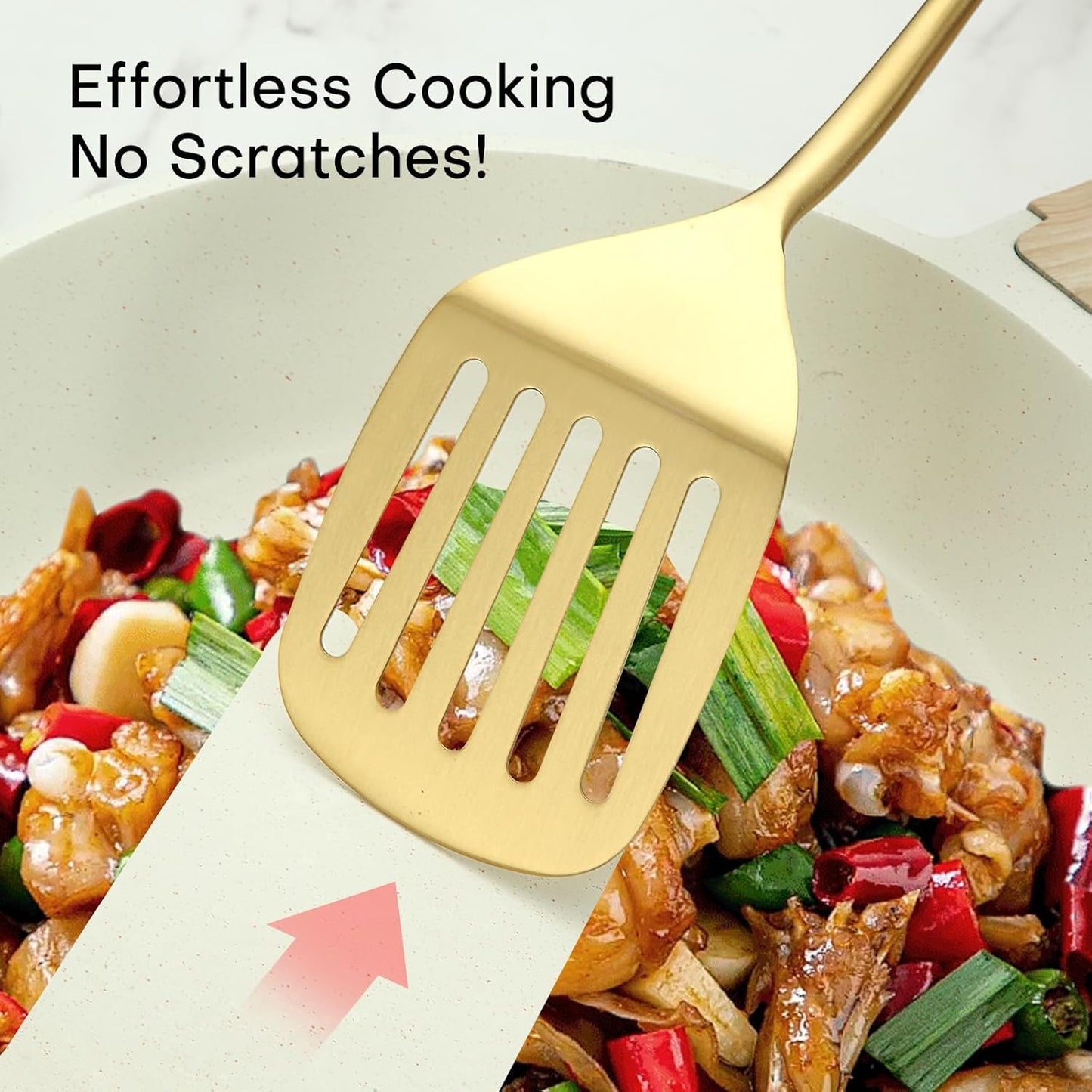 Lazycorner Kitchen Utensil Set 9-Piece Stainless Steel 304 Polished Mirror Finish Cooking Spoons, Slotted Spoon, Turner, Spatula, Pasta Spoon– Dishwasher Safe, Rust-Resistant