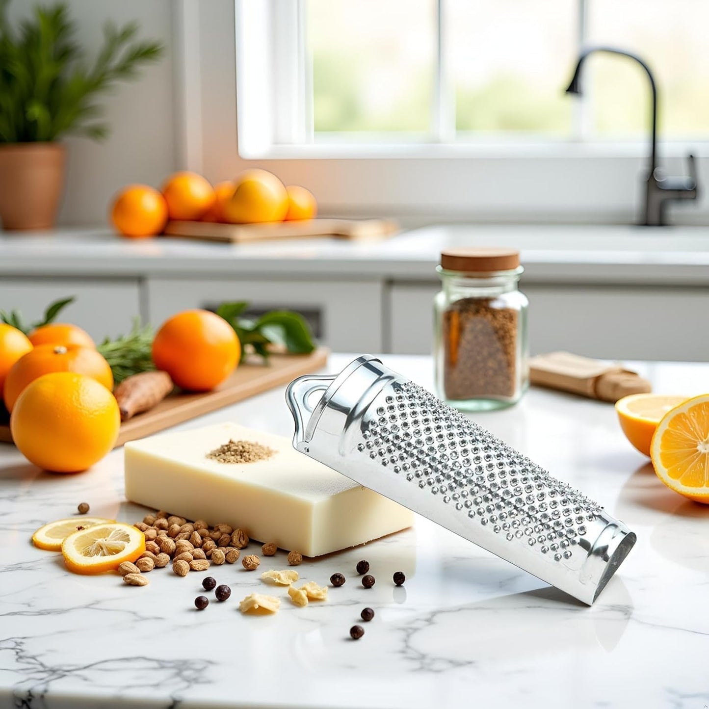Stainless Steel Kitchen Grater, Multifunctional Hand Planer Tool for Ginger, Garlic, Nutmeg, Walnut, Lemon Zesting