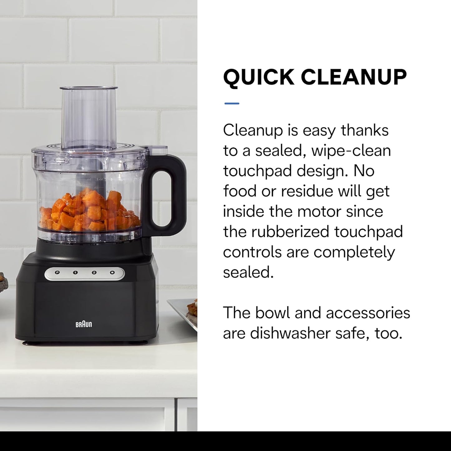 Braun FP3101BK Easy Prep 8-cup Food Processor, Black