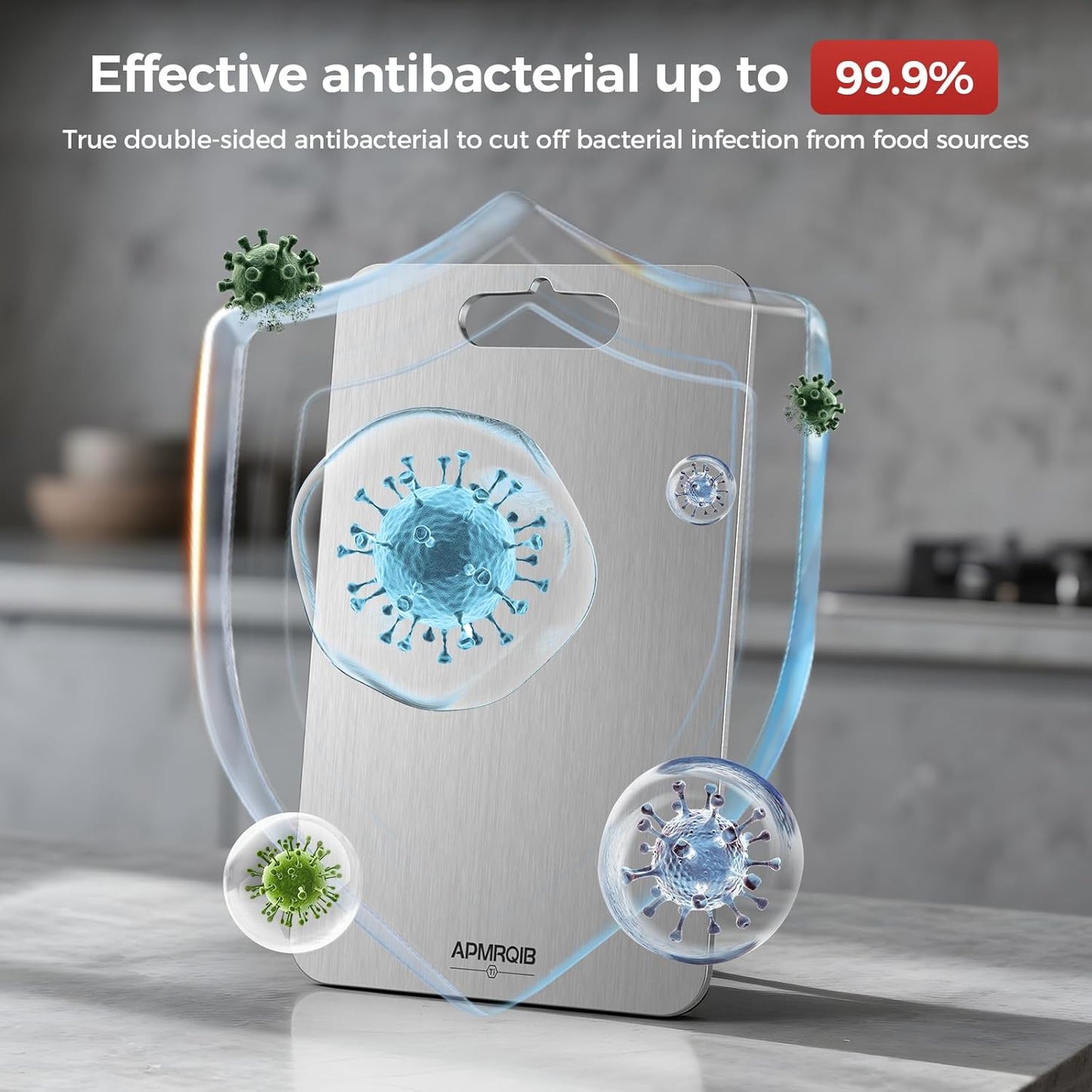 Titanium Cutting Boards for Kitchen, 100% Pure Titanium Cutting Boards Double Sided Non Toxic Cutting Board, Hygiene Durable Dishwasher Safe 13”× 8”