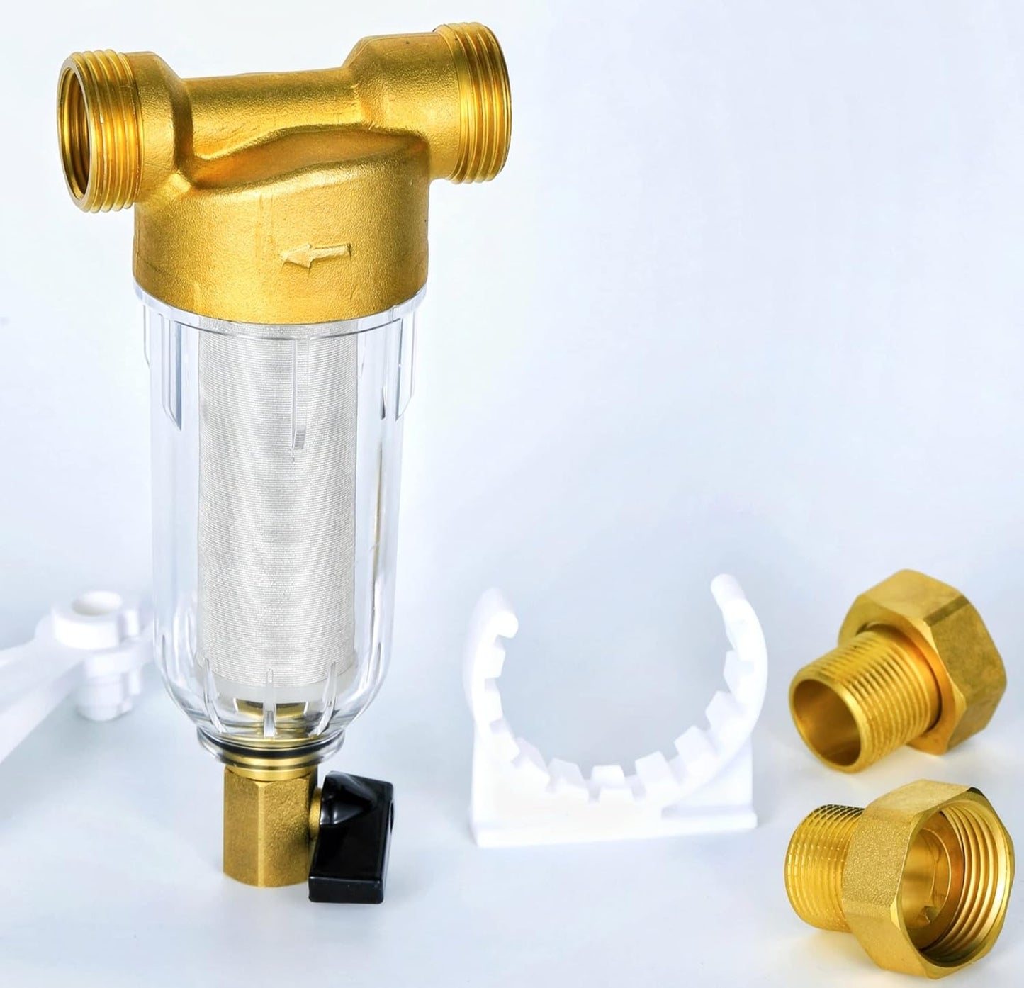 50 Micron Spin Down Sediment Filter for Whole House and Well Water, Reusable Washing Machine Water Filter, BPA-Free Pre-Filter