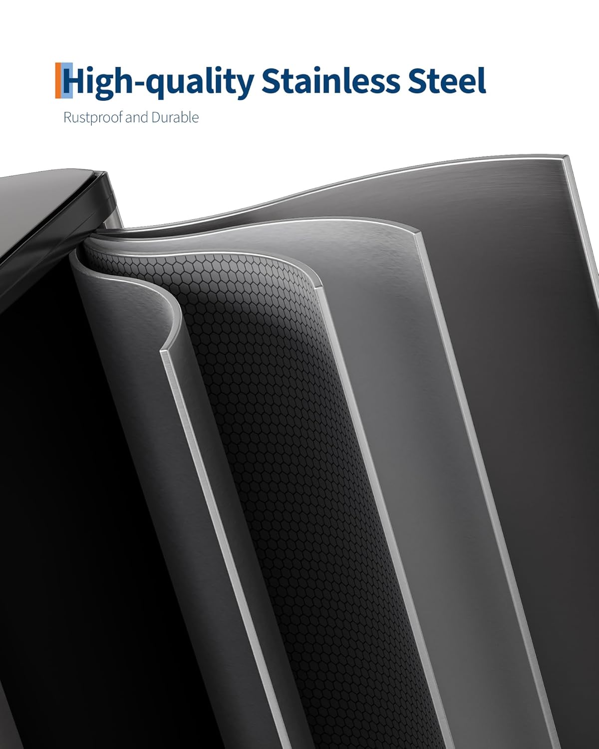 GarveeHome Double Trash Can for Kitchen, 21.2 Gallon (2 x 10.6 Gal) Dual Compartment Stainless Steel Step-On Bin with Lid, Removable PP Inner Buckets, Liner Rim, Grey